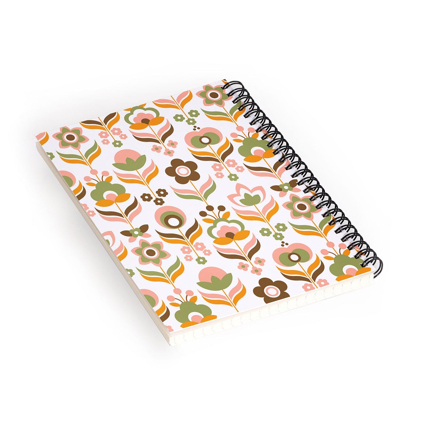 Emanuela Carratoni Retro Flowers Mix Spiral Notebook