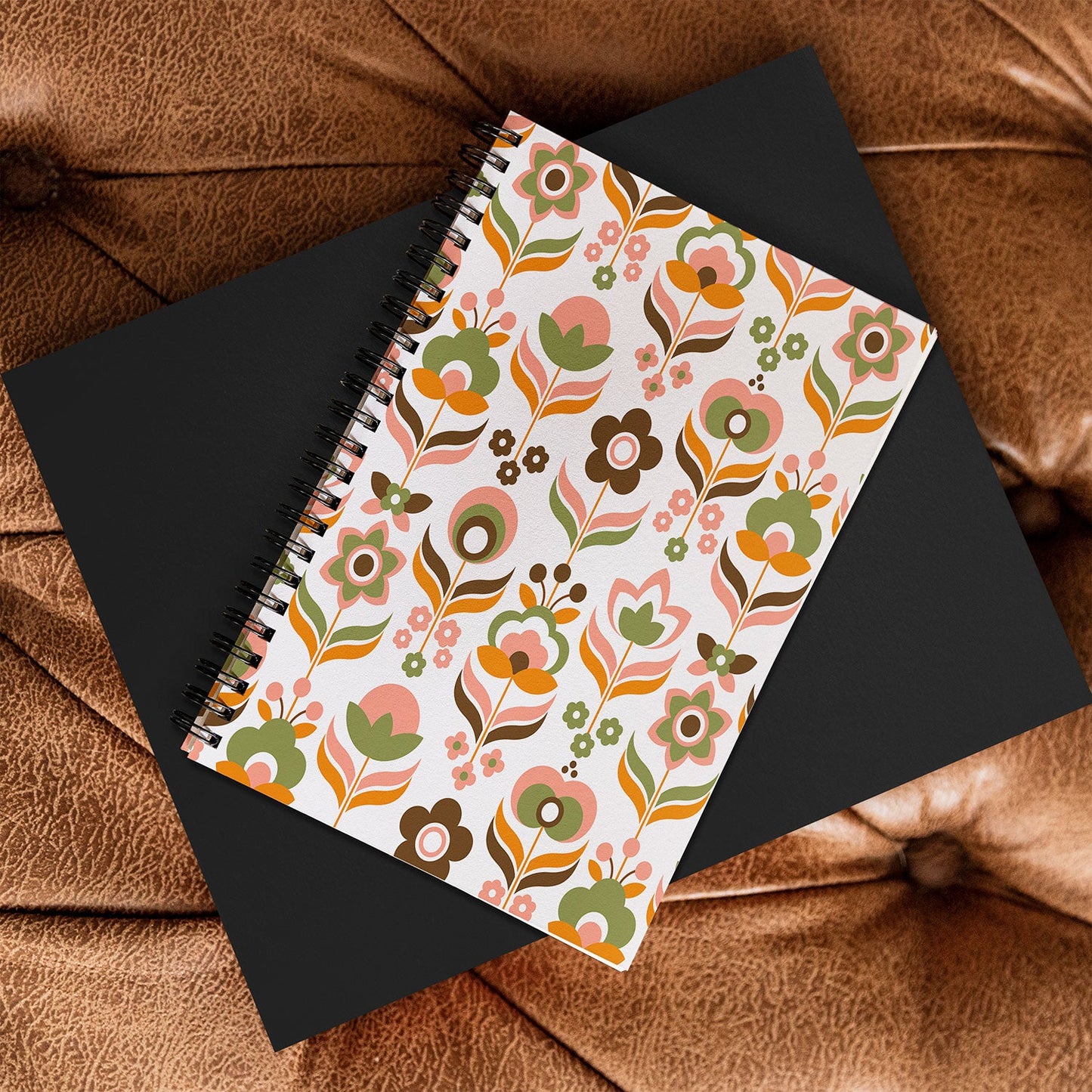 Emanuela Carratoni Retro Flowers Mix Spiral Notebook