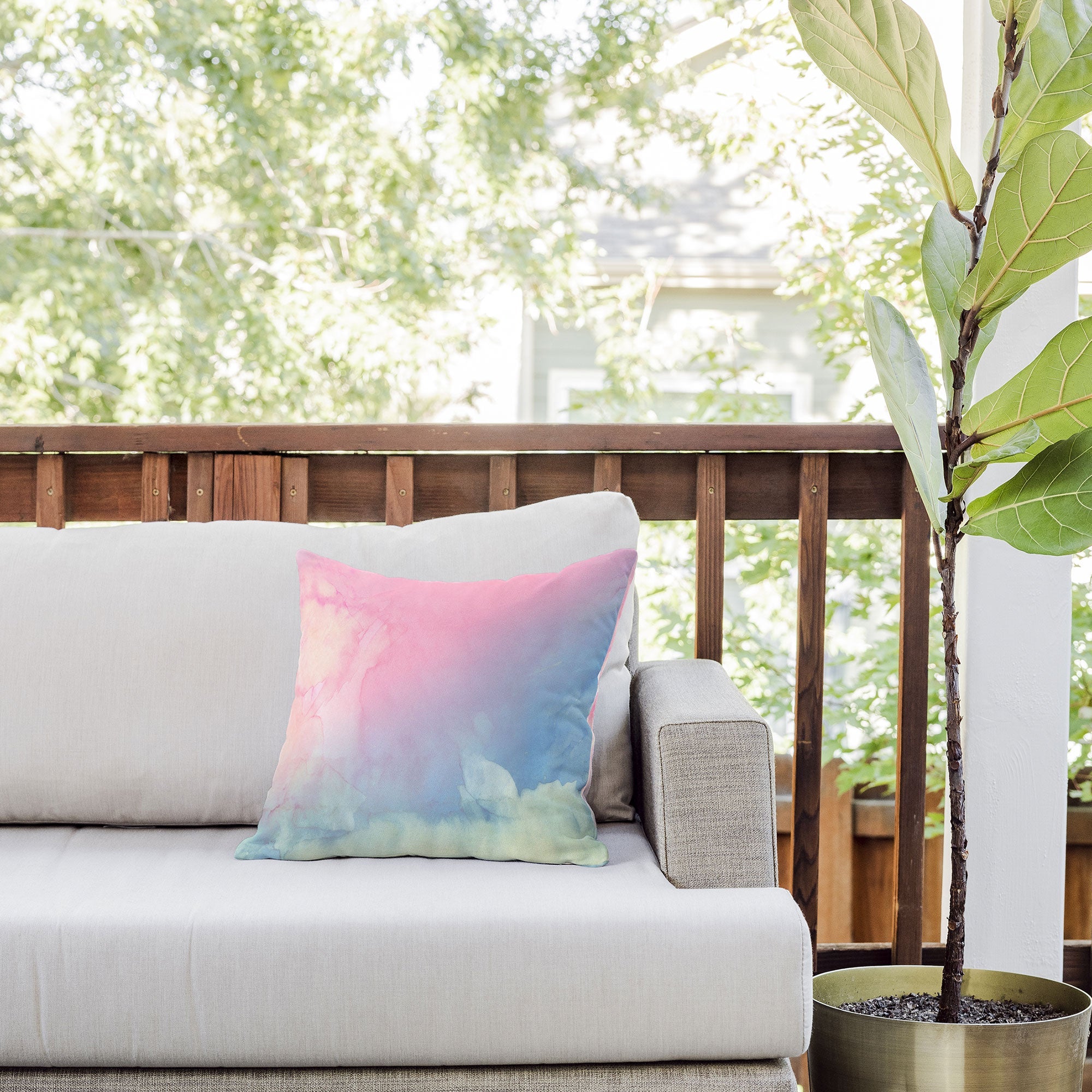 Emanuela Carratoni Serenity and Rose Outdoor Throw Pillow