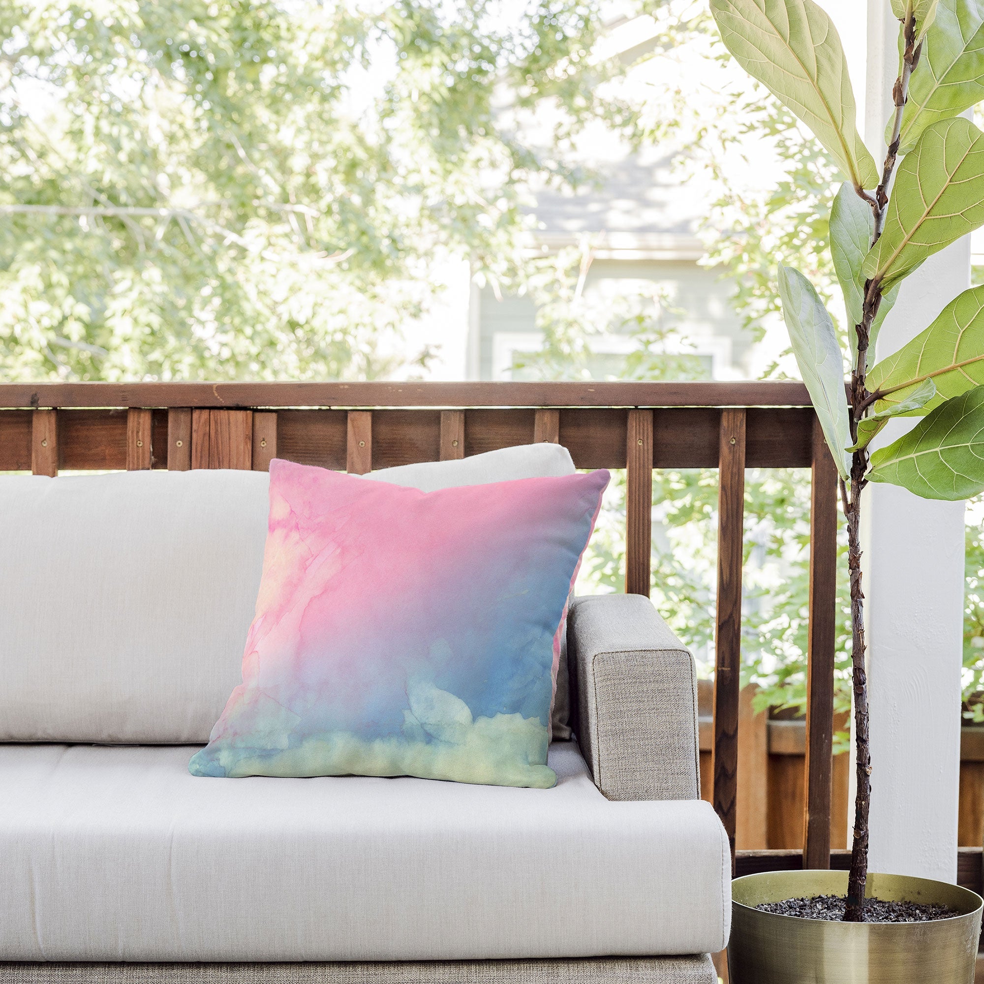 Emanuela Carratoni Serenity and Rose Outdoor Throw Pillow