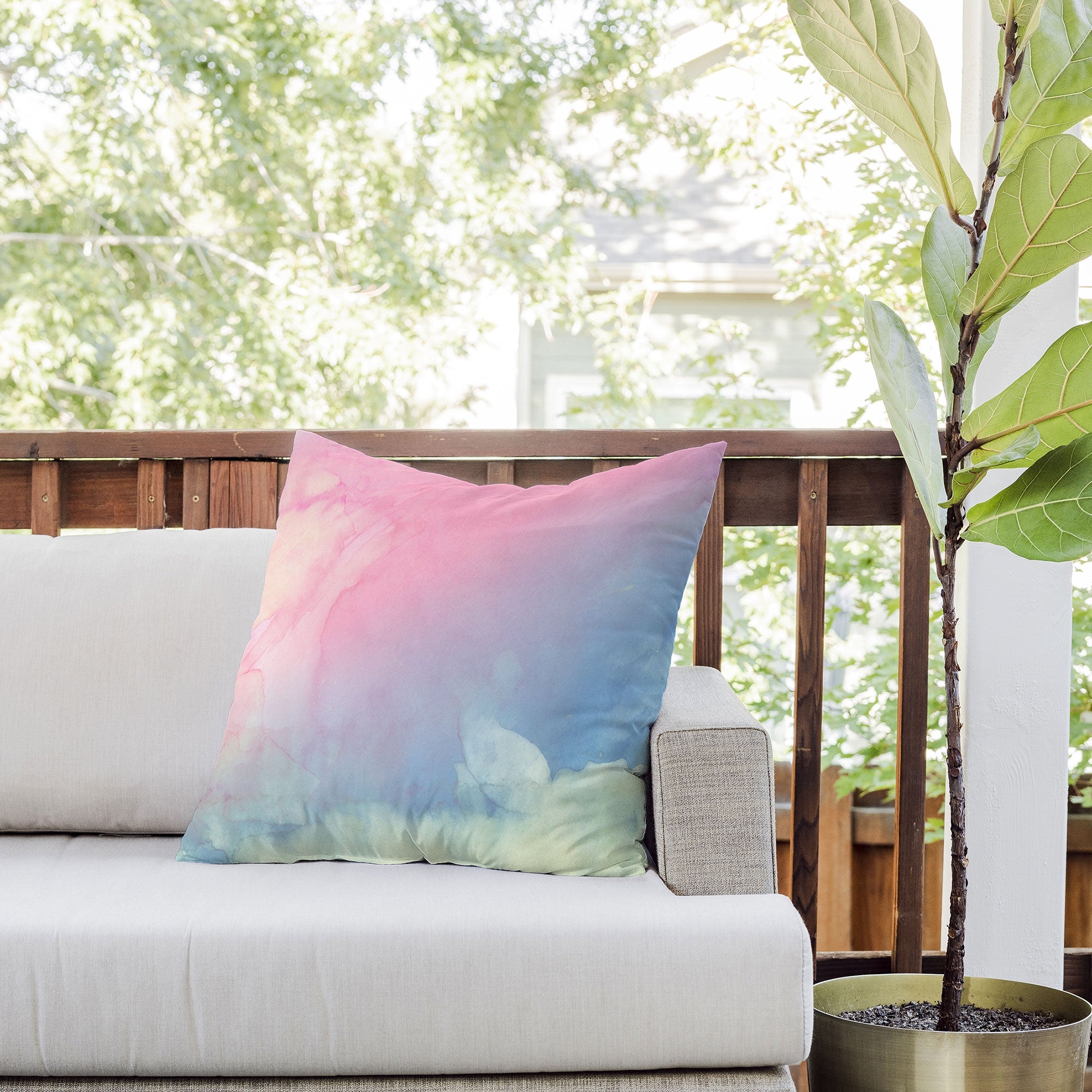 Emanuela Carratoni Serenity and Rose Outdoor Throw Pillow