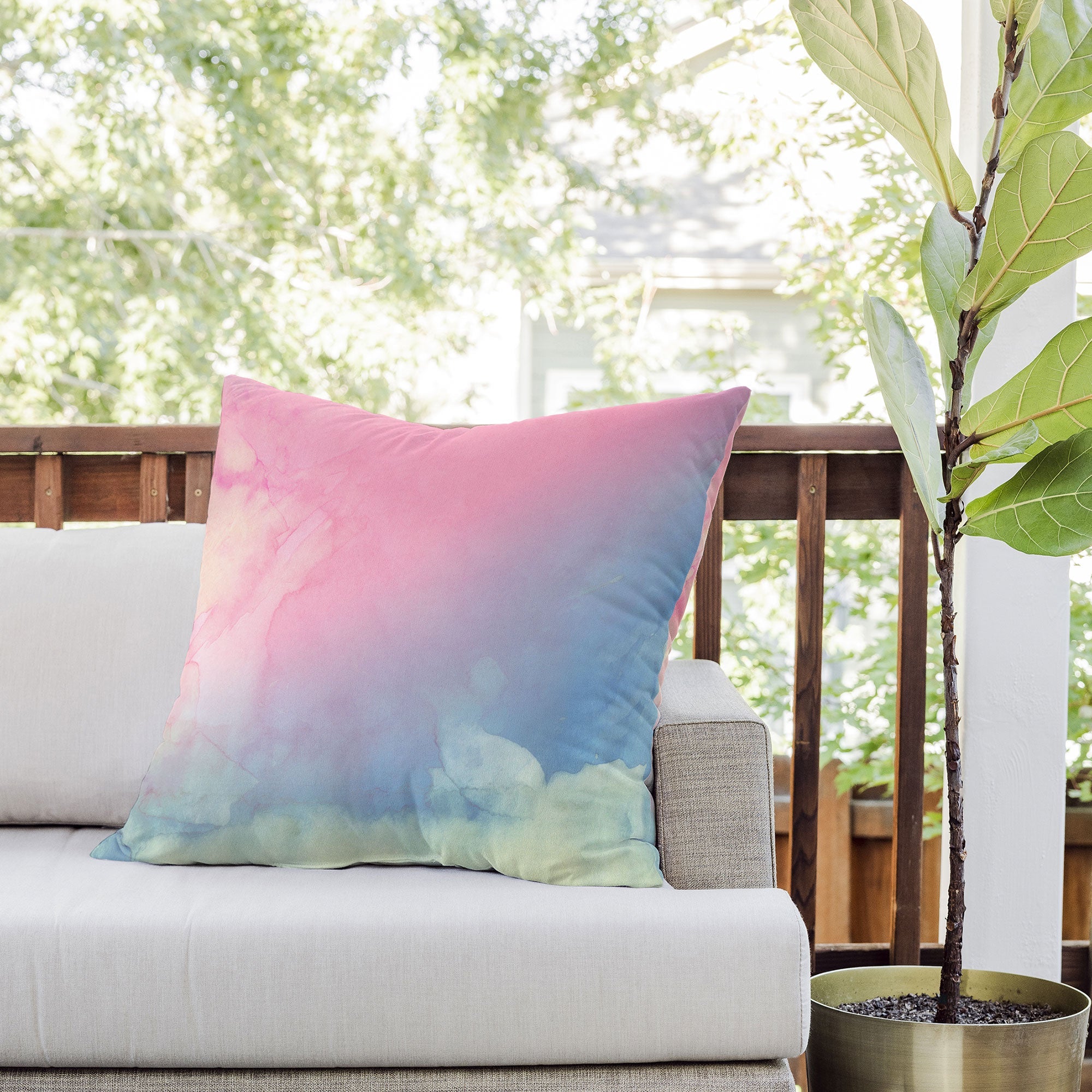 Emanuela Carratoni Serenity and Rose Outdoor Throw Pillow