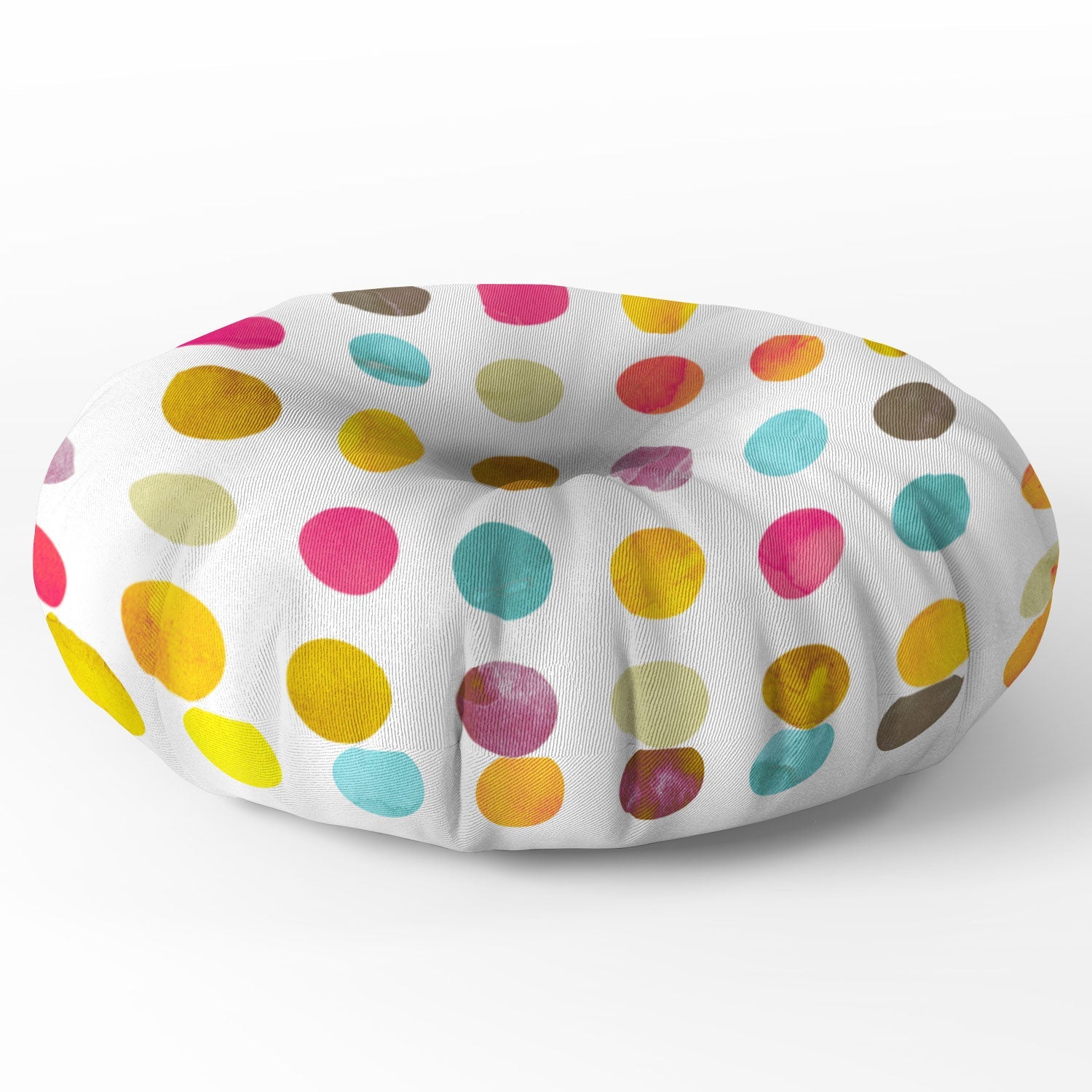 Emanuela Carratoni Summer Polka Dots Floor Pillow Round