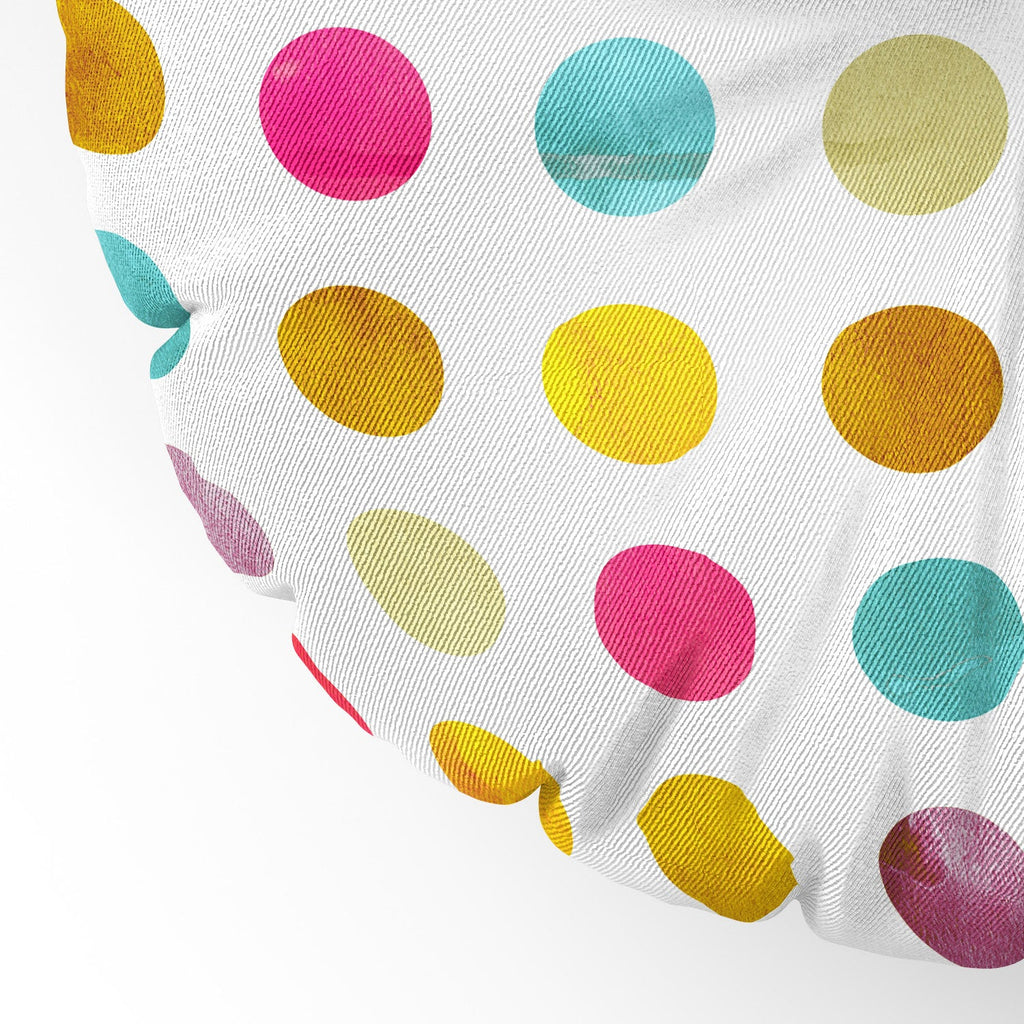 Emanuela Carratoni Summer Polka Dots Floor Pillow Round
