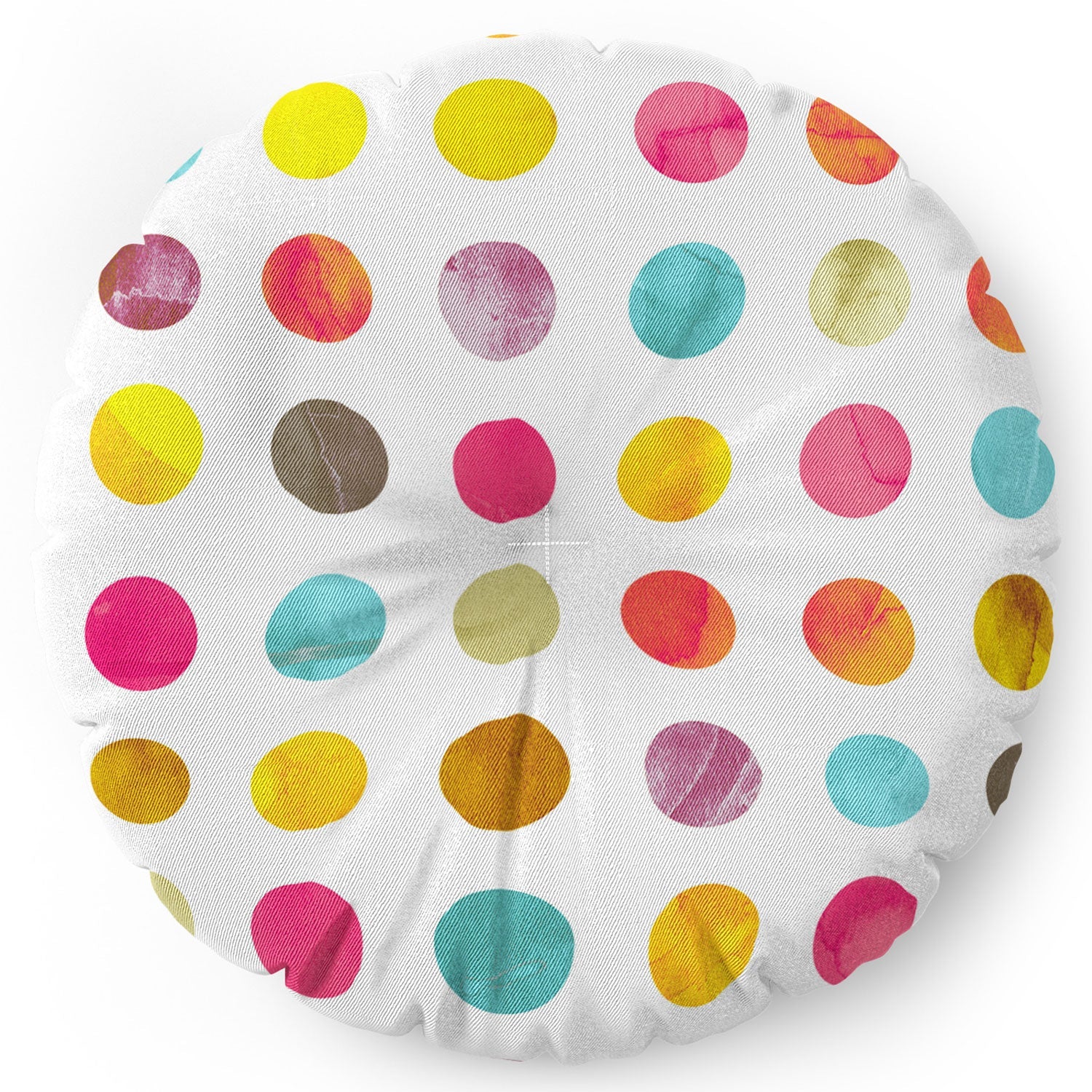 Emanuela Carratoni Summer Polka Dots Floor Pillow Round