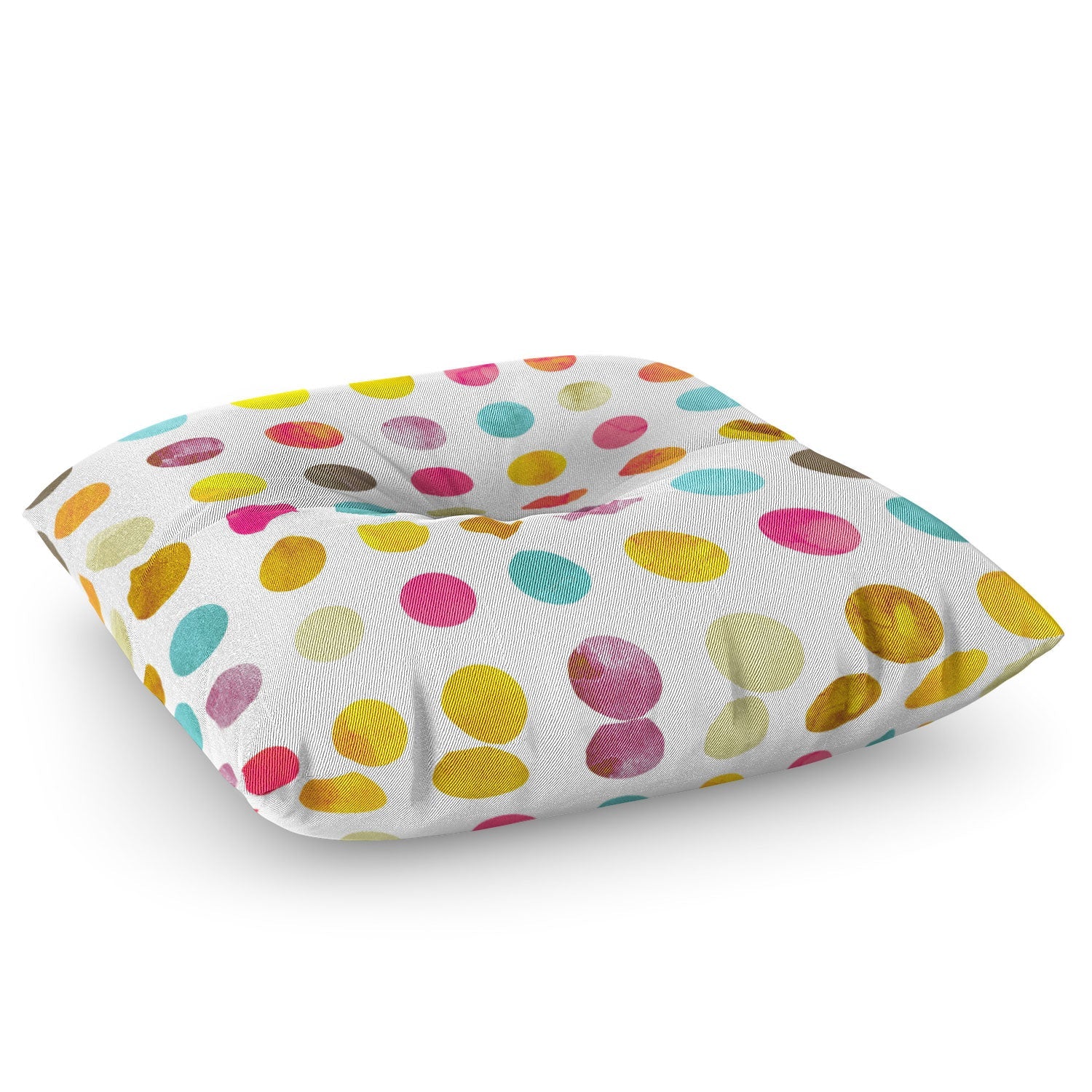 Emanuela Carratoni Summer Polka Dots Floor Pillow Square
