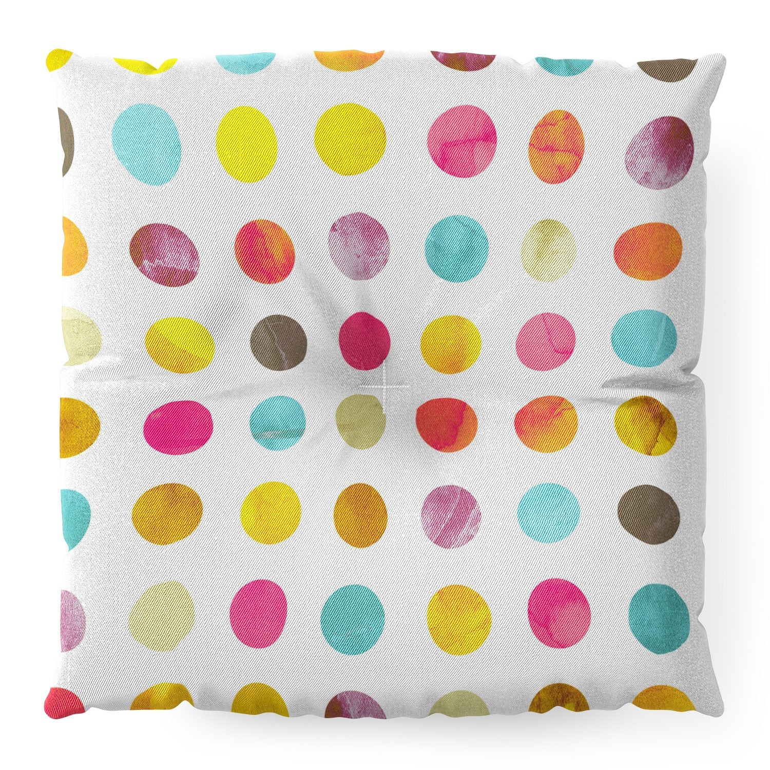 Emanuela Carratoni Summer Polka Dots Floor Pillow Square