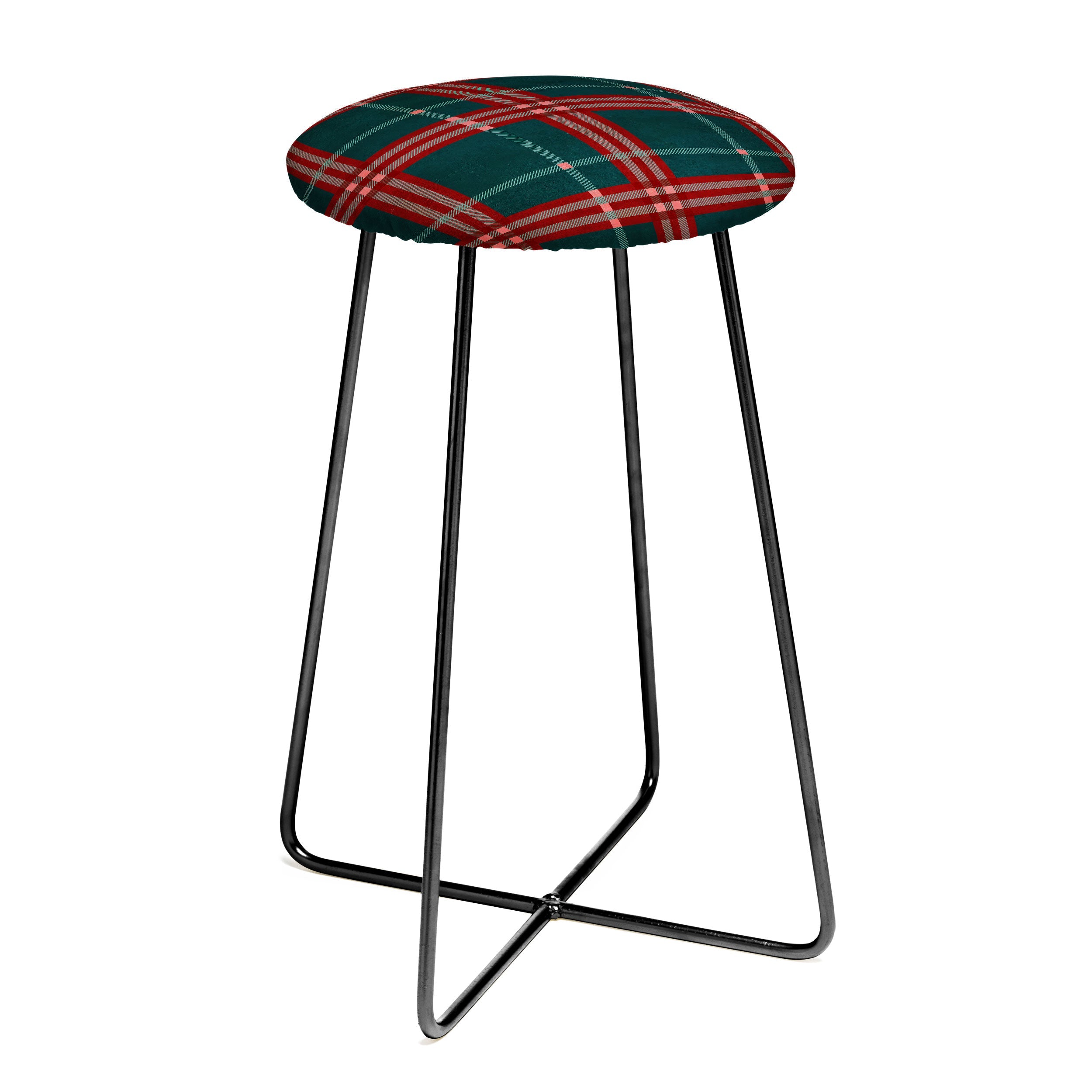 Emanuela Carratoni Tartan Theme Counter Stool