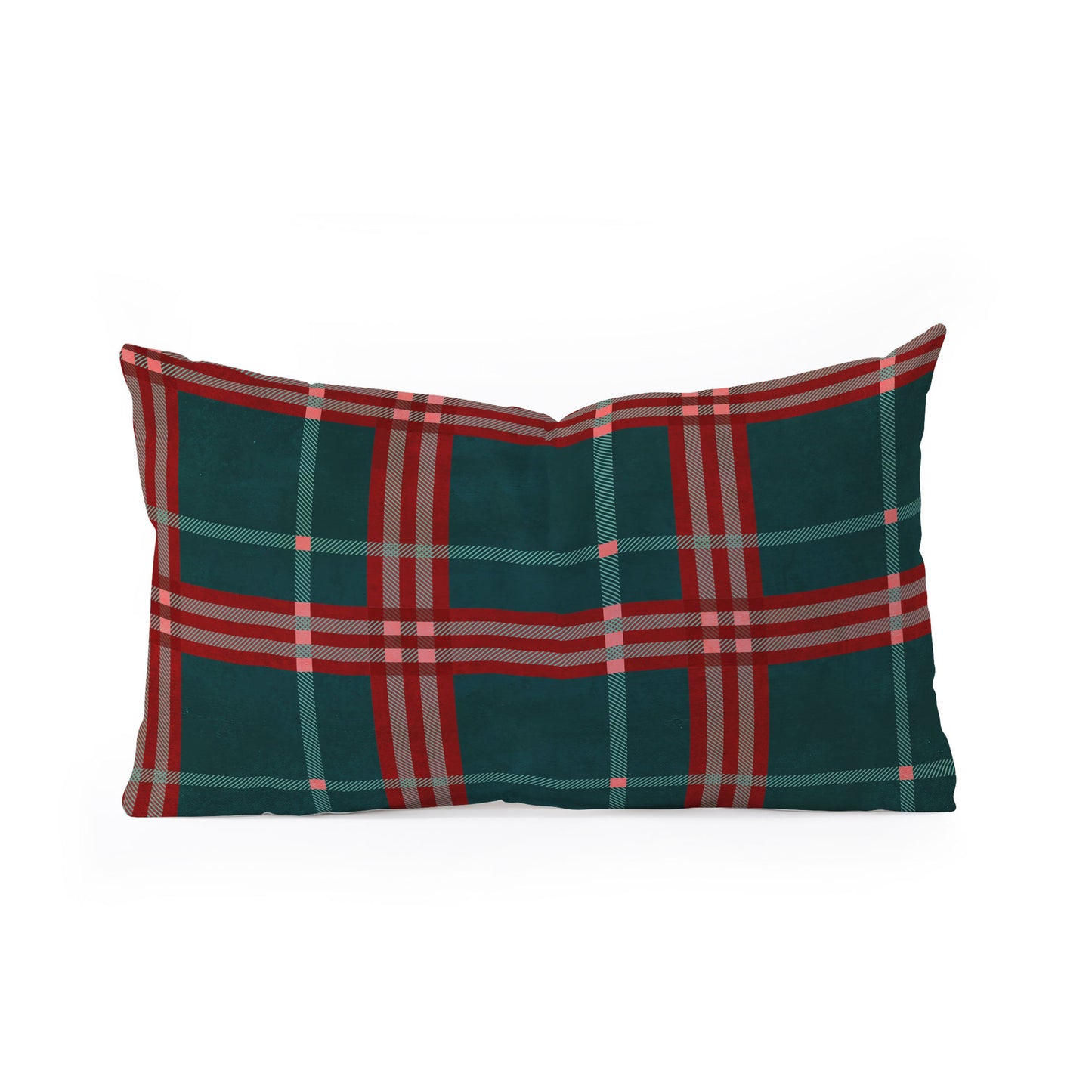 Emanuela Carratoni Tartan Theme Oblong Throw Pillow