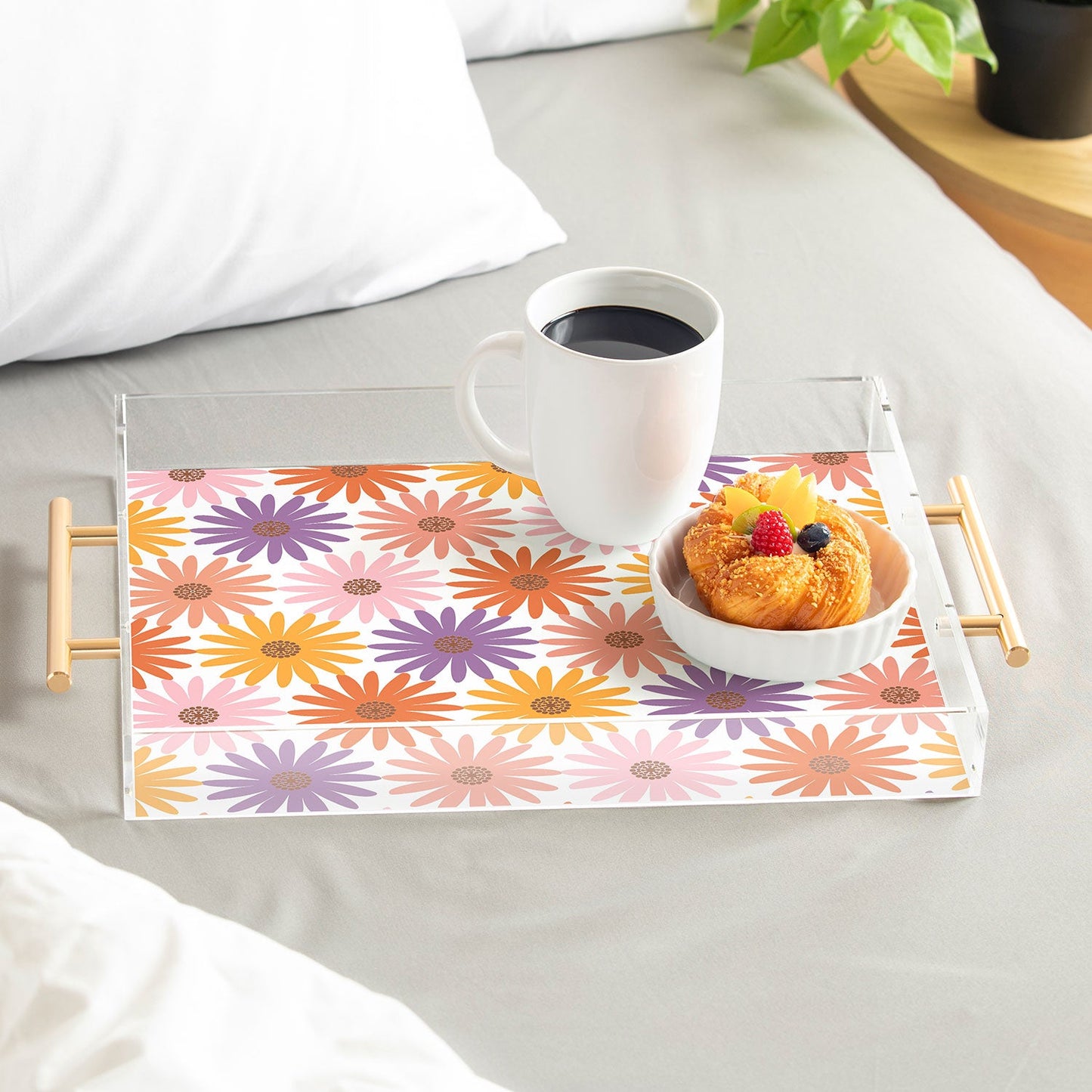 Emanuela Carratoni Very Peri Daisy Pattern Acrylic Tray