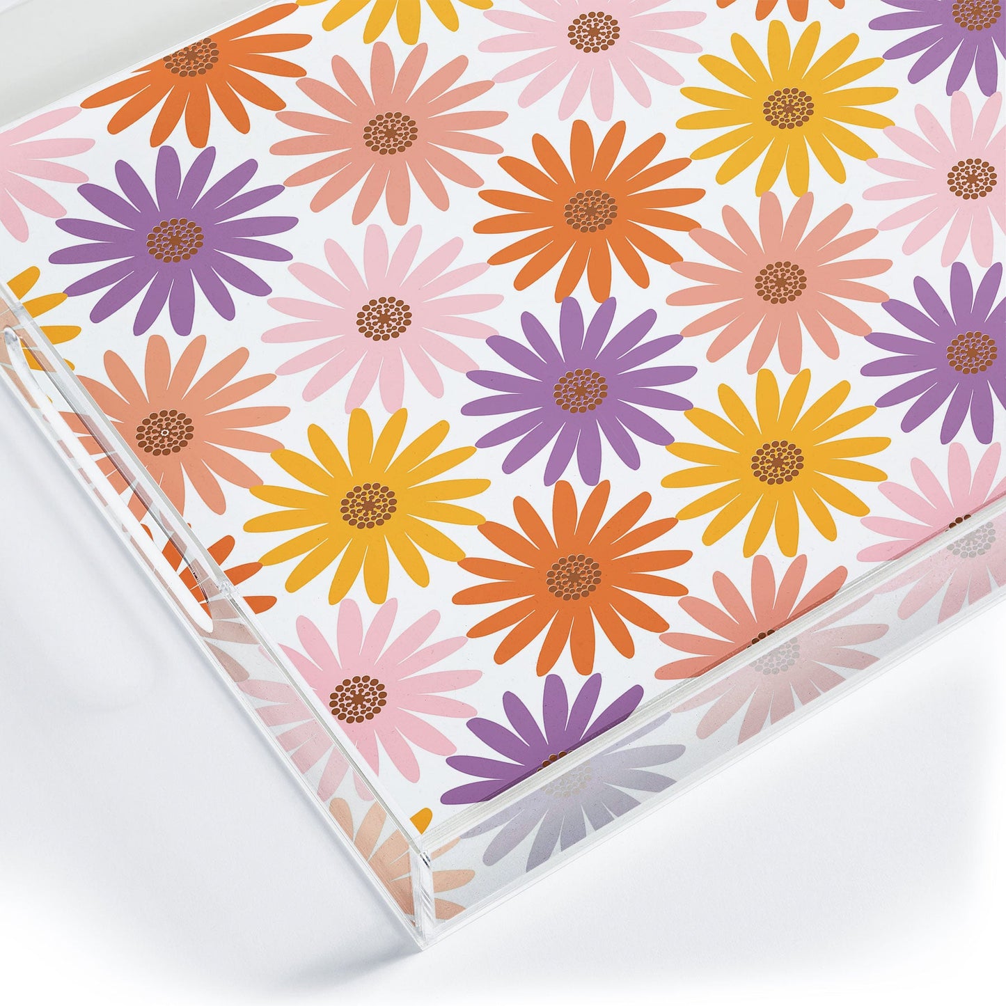 Emanuela Carratoni Very Peri Daisy Pattern Acrylic Tray