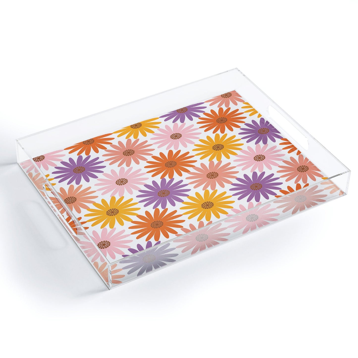 Emanuela Carratoni Very Peri Daisy Pattern Acrylic Tray