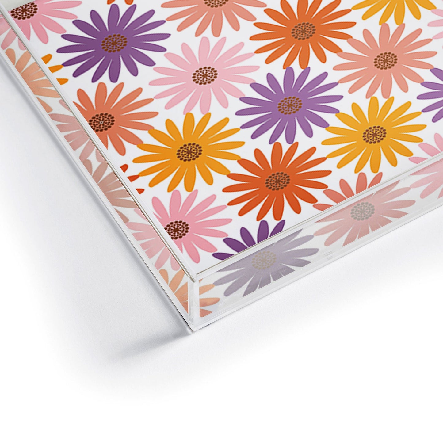 Emanuela Carratoni Very Peri Daisy Pattern Acrylic Tray