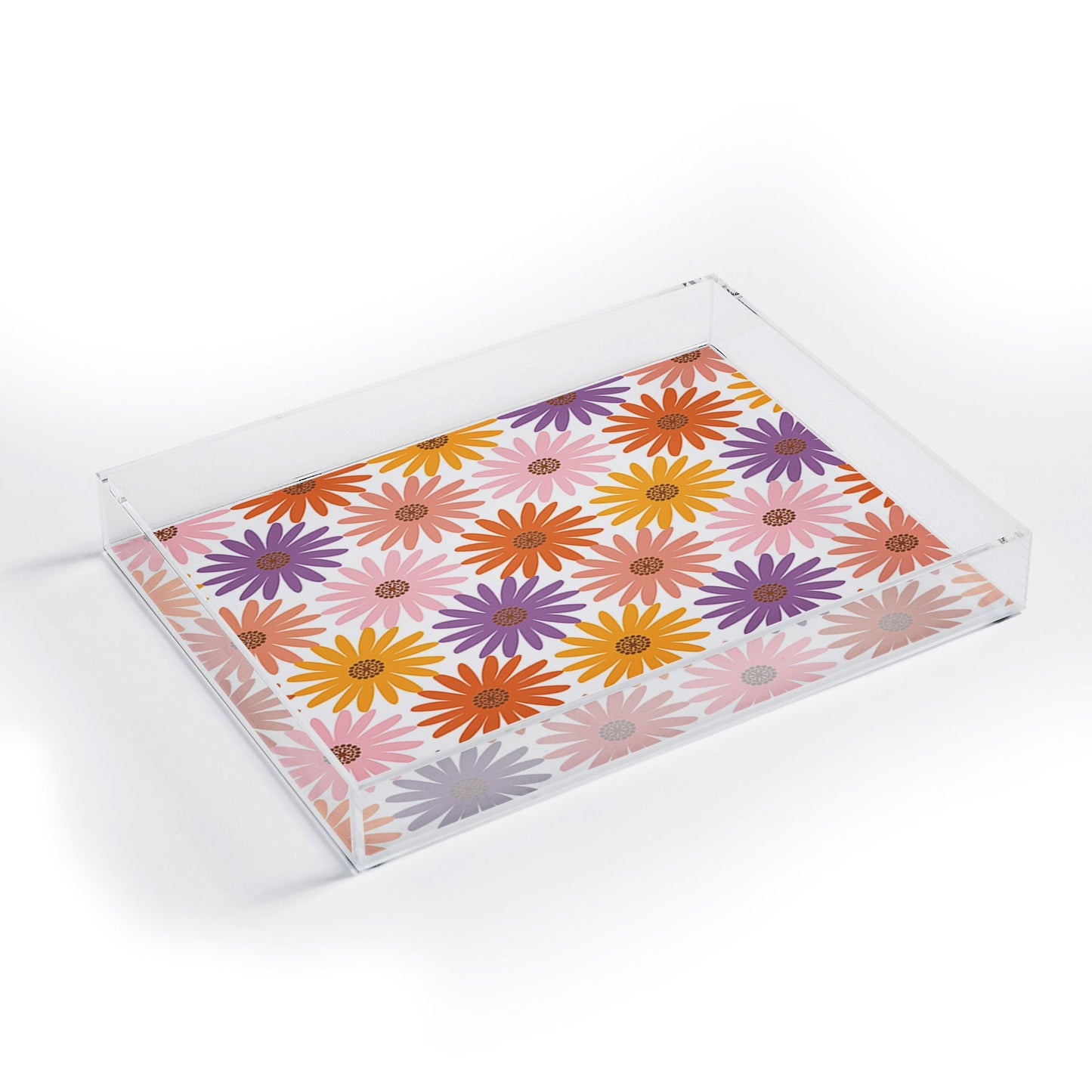Emanuela Carratoni Very Peri Daisy Pattern Acrylic Tray