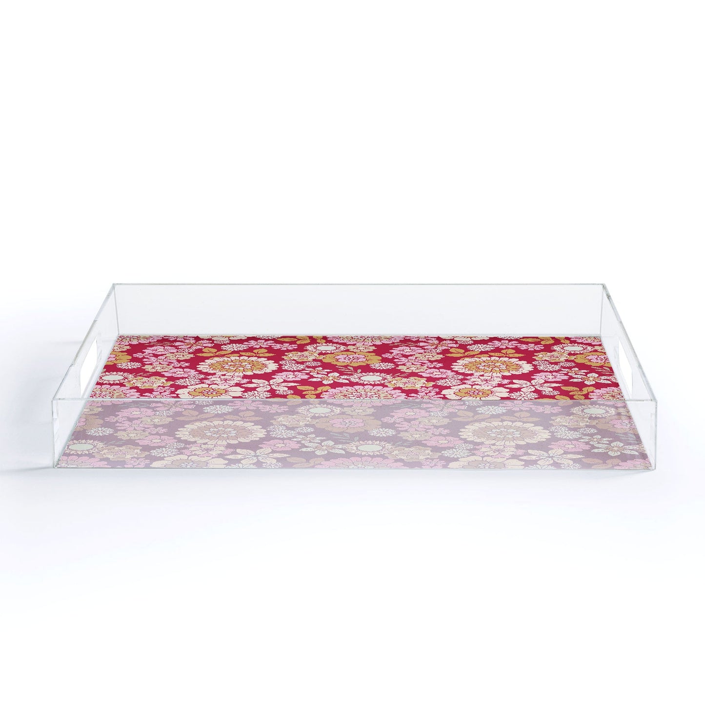 Emanuela Carratoni Viva Magenta Floral Theme Acrylic Tray