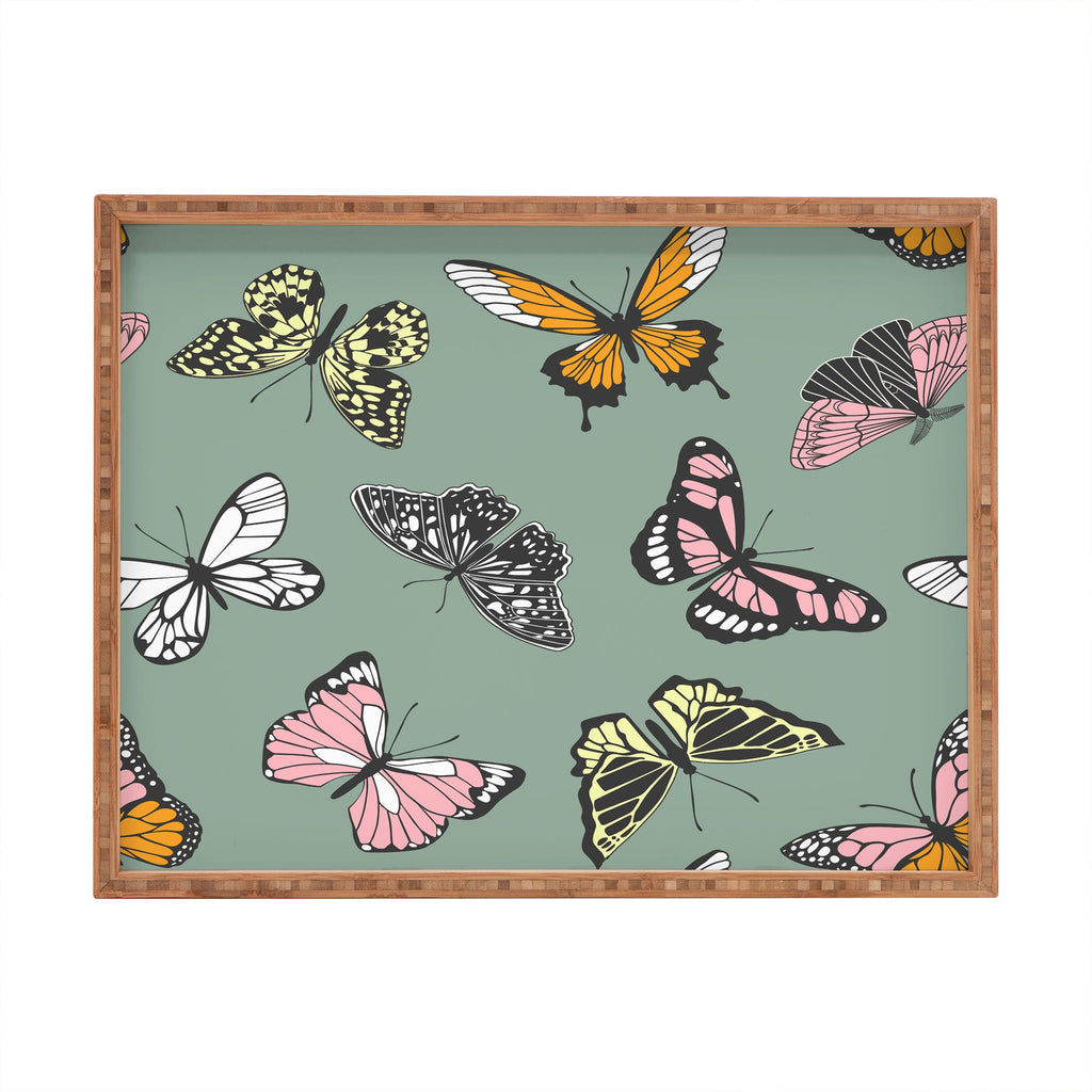 Emanuela Carratoni Wild Butterflies Rectangular Tray