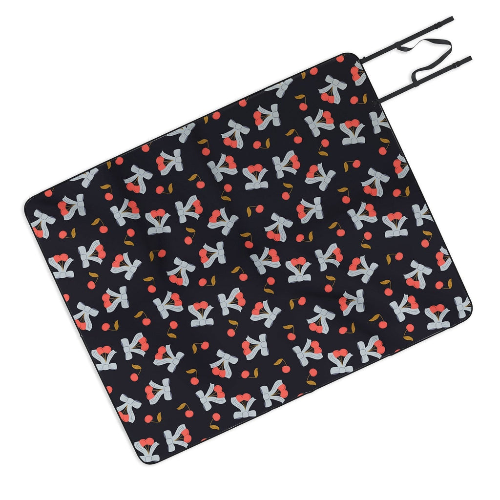 Jennifer Labre Cherries and Bows Picnic Blanket