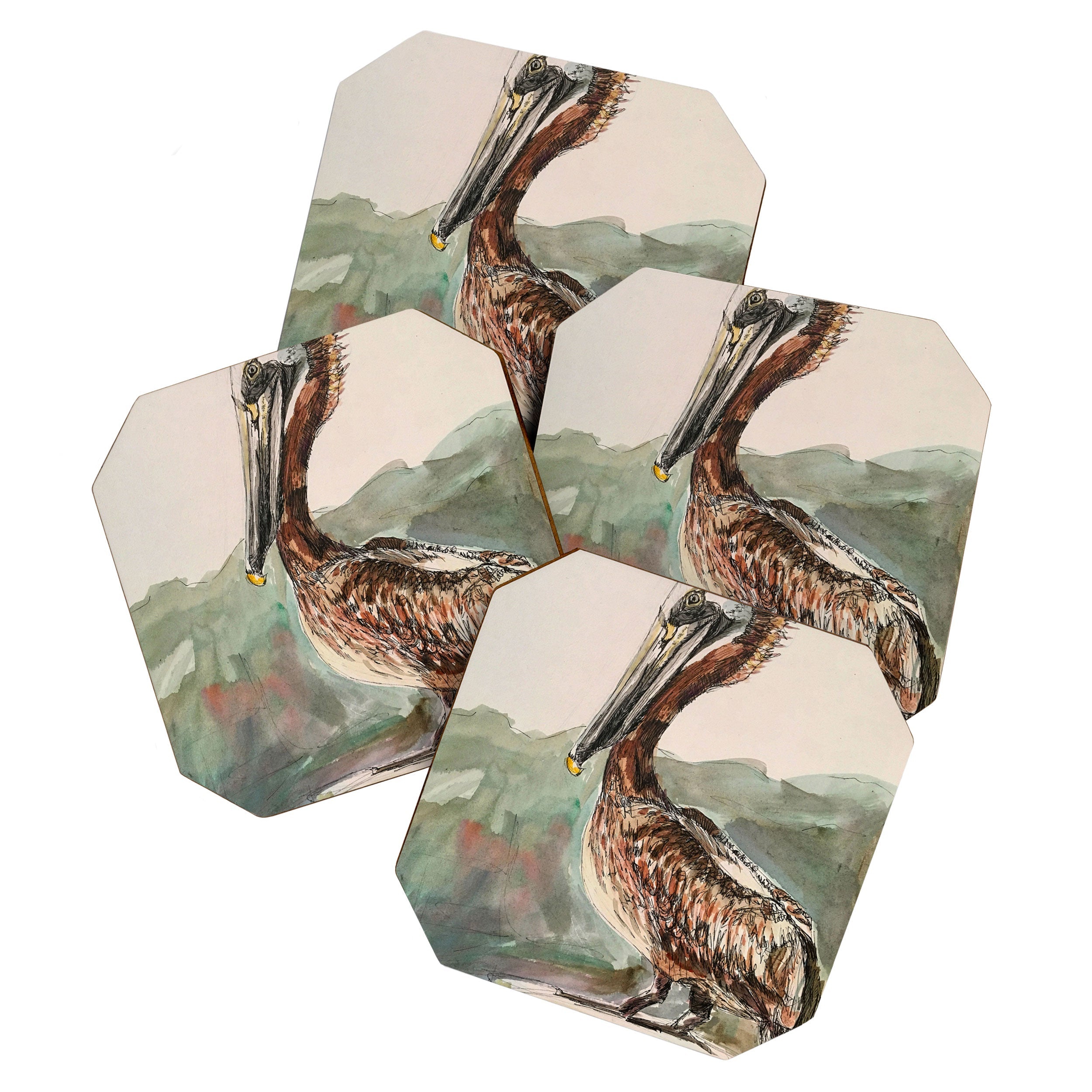 Emily Tucci Pelican Coaster Set