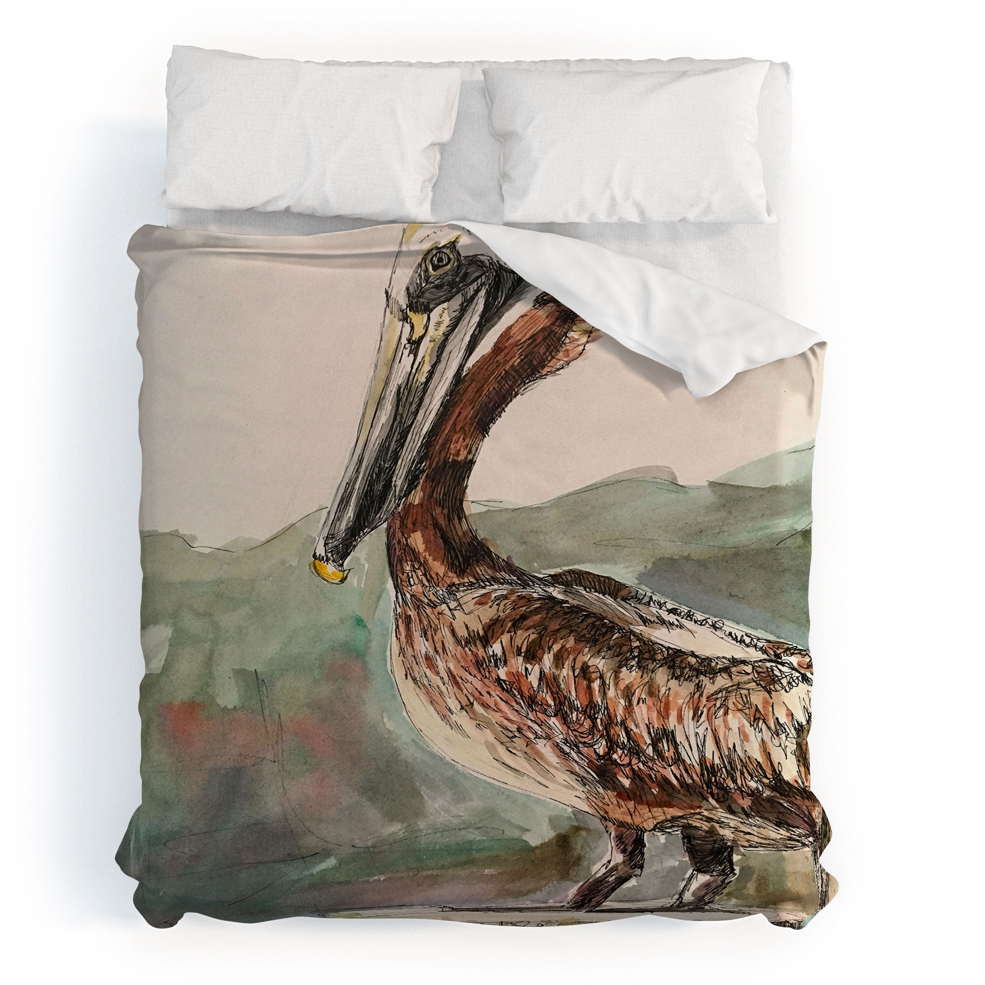 Emily Tucci Pelican Duvet Cover