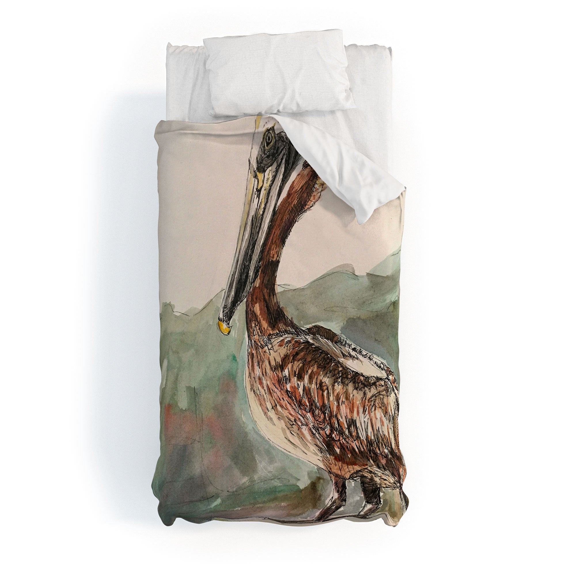 Emily Tucci Pelican Duvet Cover