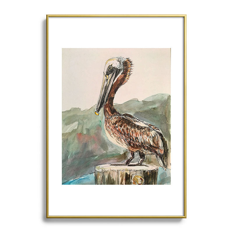 Emily Tucci Pelican Metal Framed Art Print
