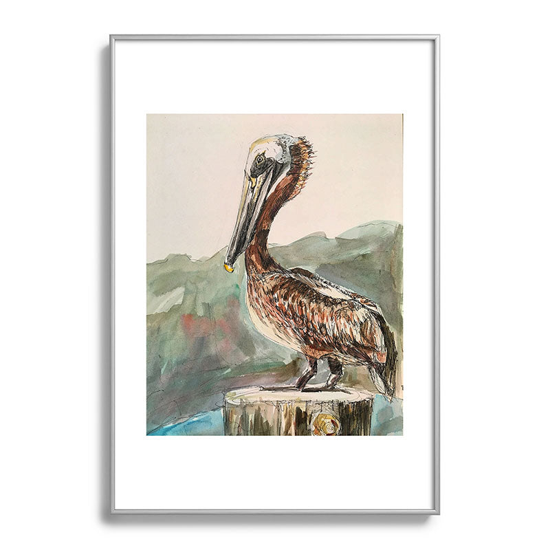 Emily Tucci Pelican Metal Framed Art Print