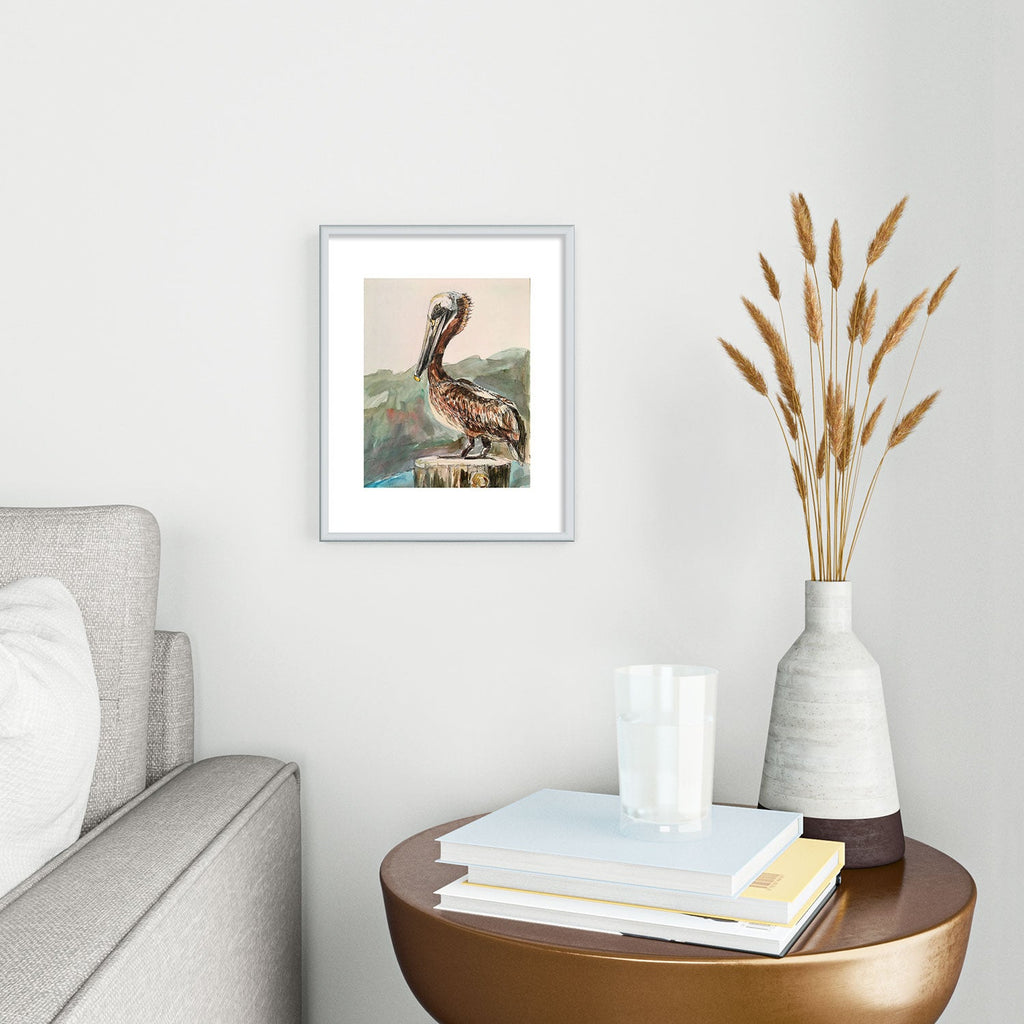 Emily Tucci Pelican Metal Framed Art Print
