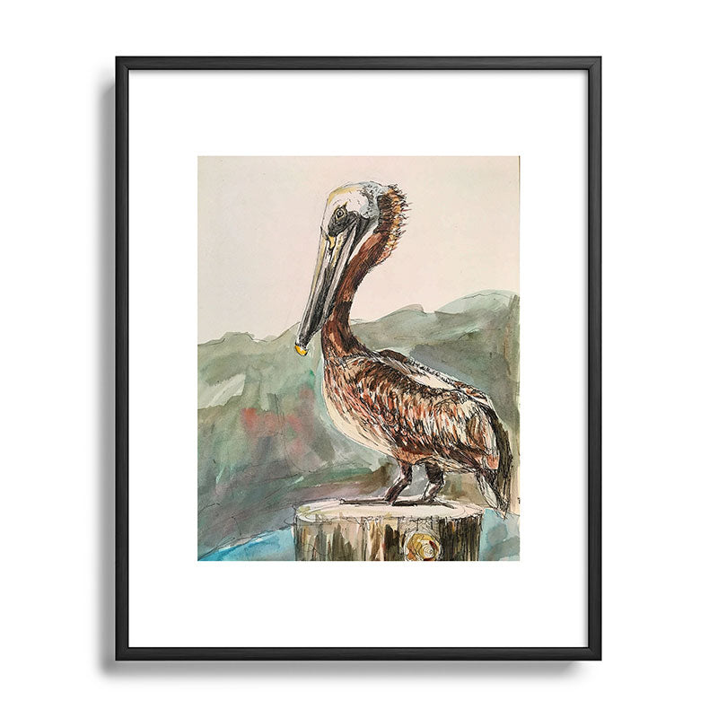 Emily Tucci Pelican Metal Framed Art Print