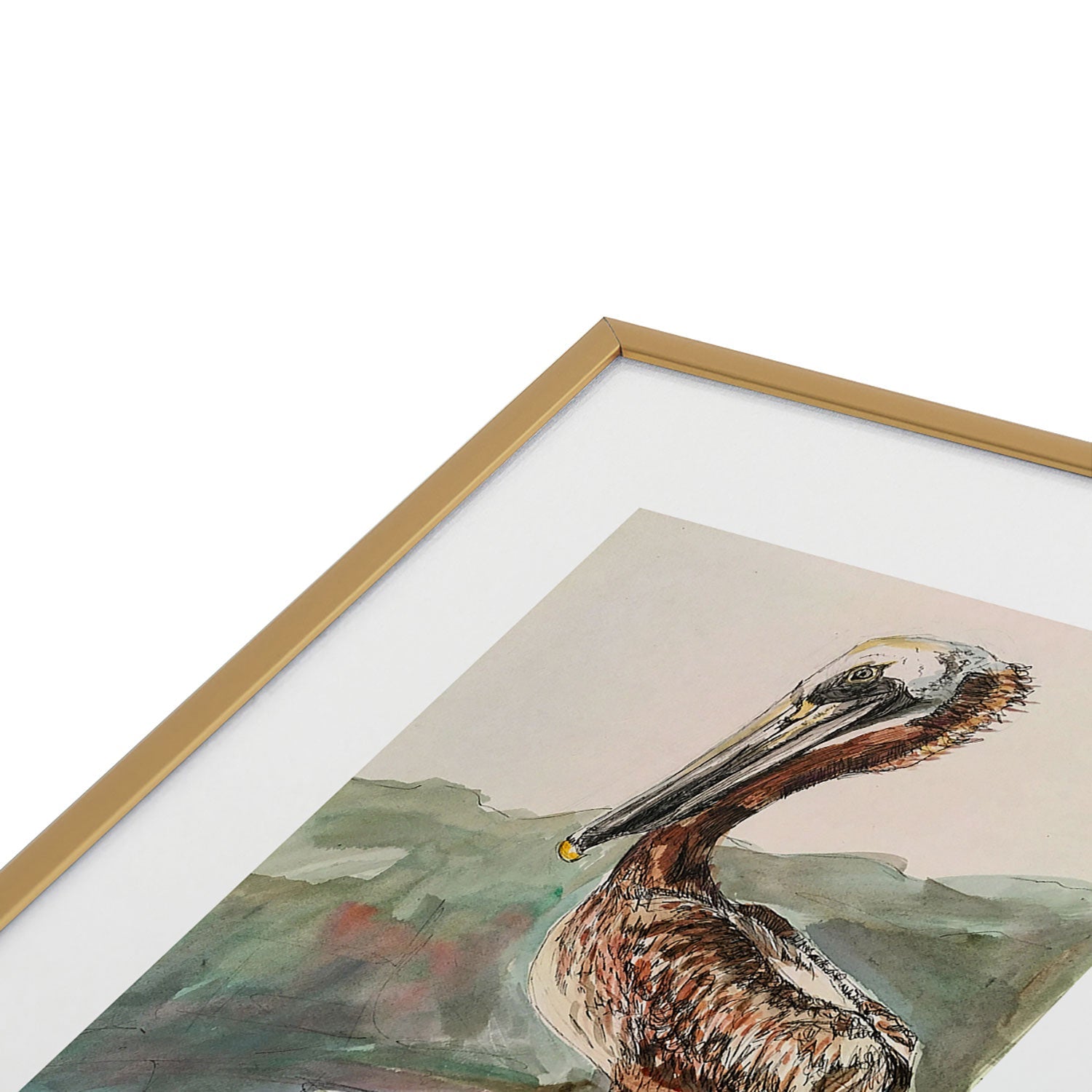 Emily Tucci Pelican Metal Framed Art Print