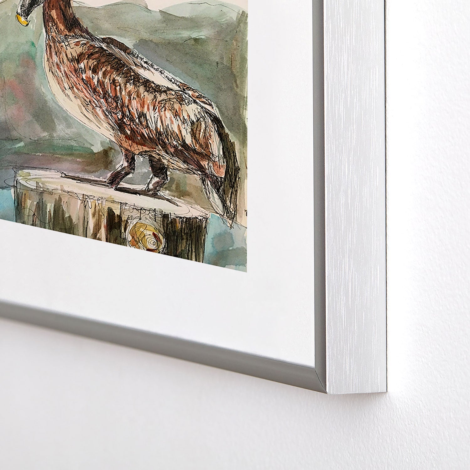 Emily Tucci Pelican Metal Framed Art Print