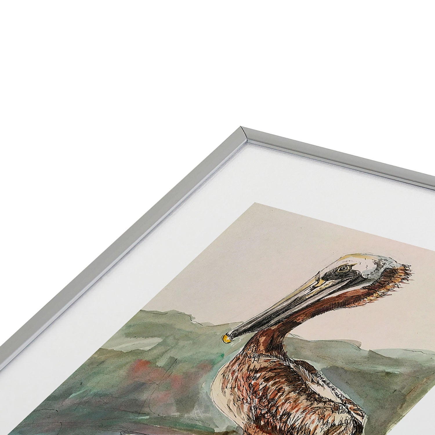 Emily Tucci Pelican Metal Framed Art Print