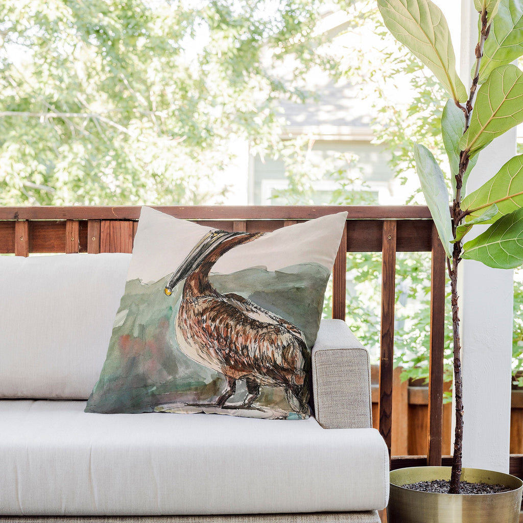 Emily Tucci Pelican Outdoor Throw Pillow