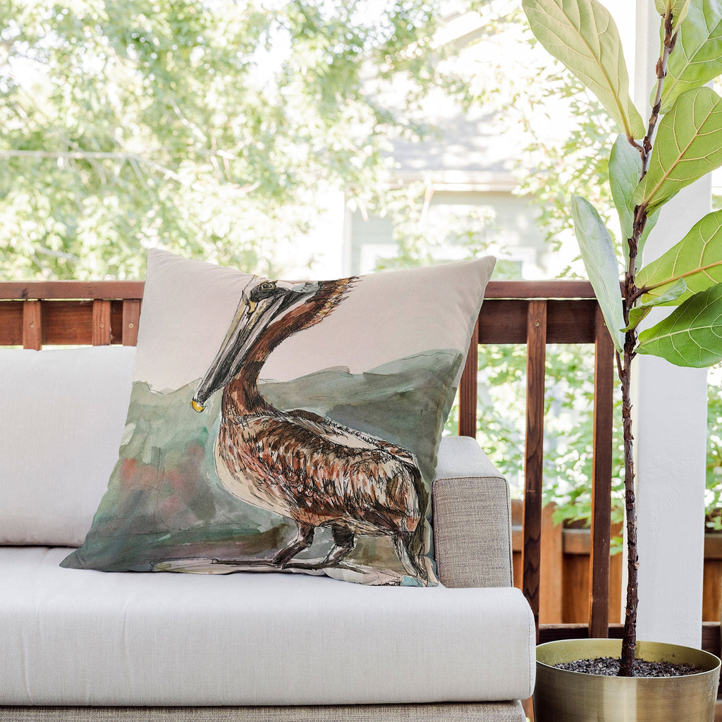 Emily Tucci Pelican Outdoor Throw Pillow