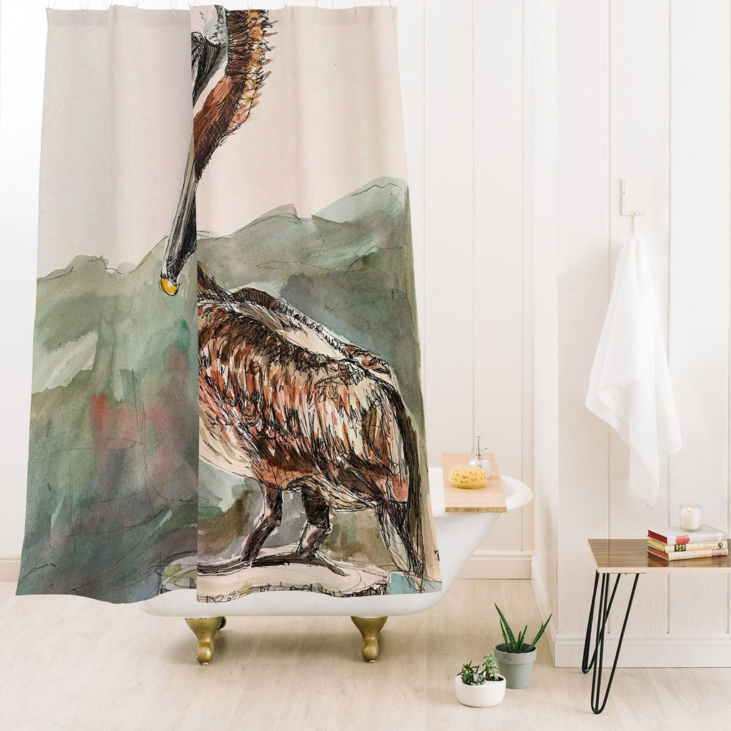 Emily Tucci Pelican Shower Curtain