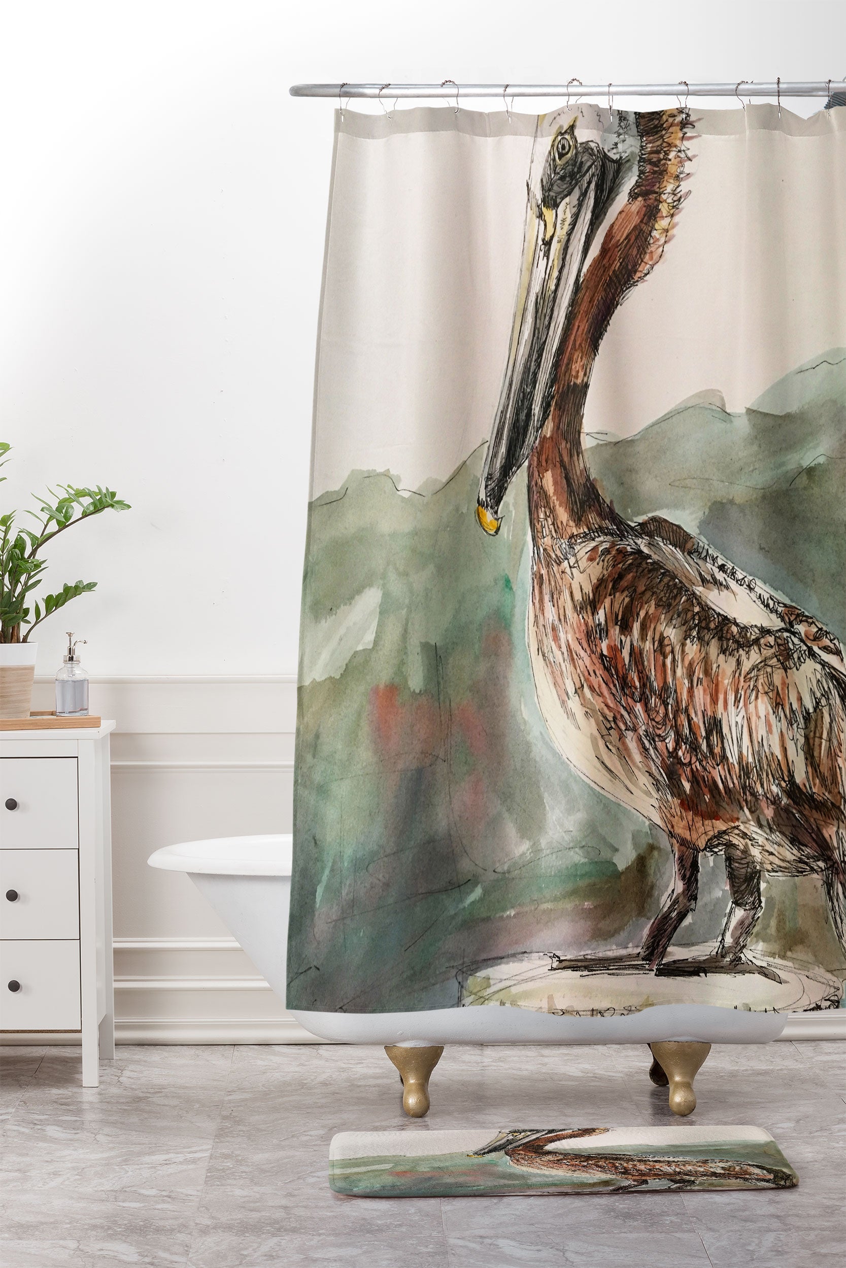Emily Tucci Pelican Memory Foam Bath Mat