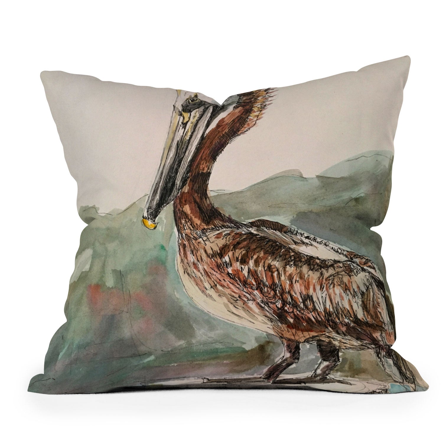 Emily Tucci Pelican Throw Pillow