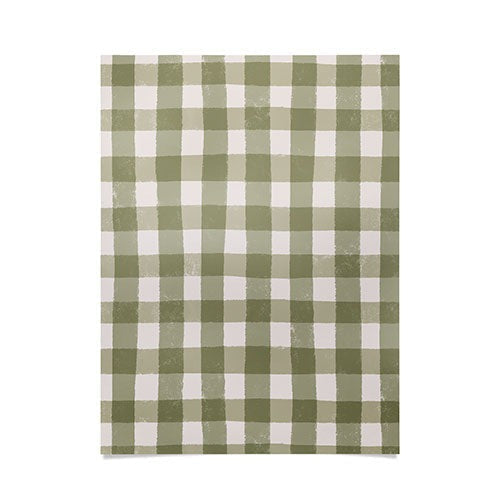 Menina Lisboa Rustic Green Plaid Poster