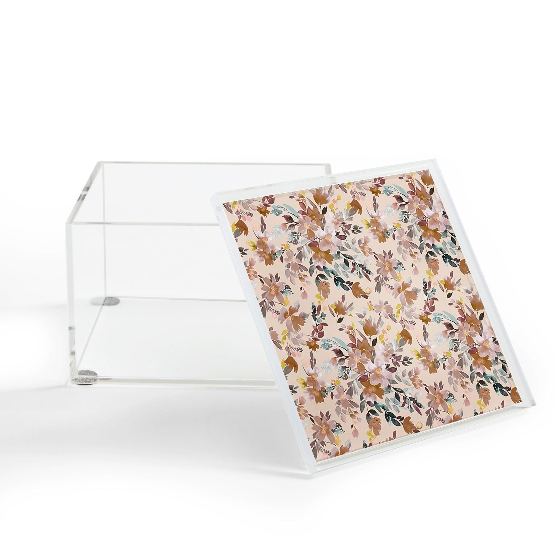 Ninola Design Botanic Retreat Floral Oleander Whimsical Soft Pink Acrylic Box