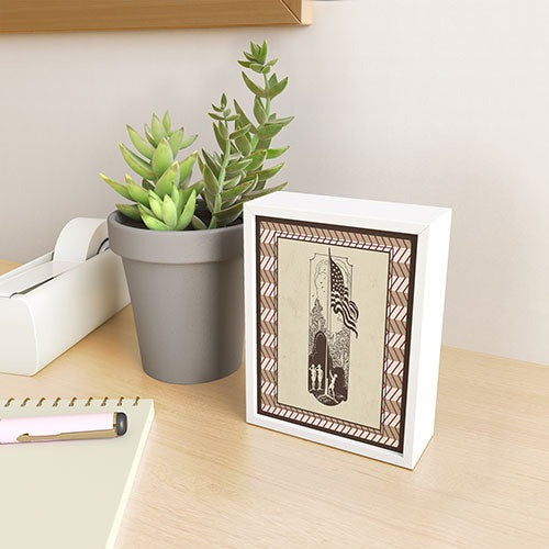 DENY Designs Flag Raisers Striped Square Framed Mini Art Print