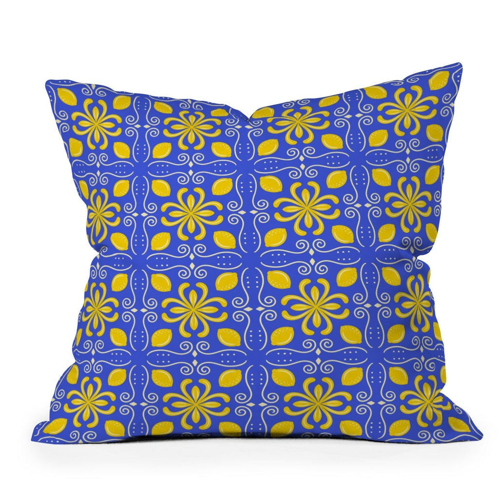 Design by Spark Dolce Vita Lemon Tile Outdoor Throw Pillow