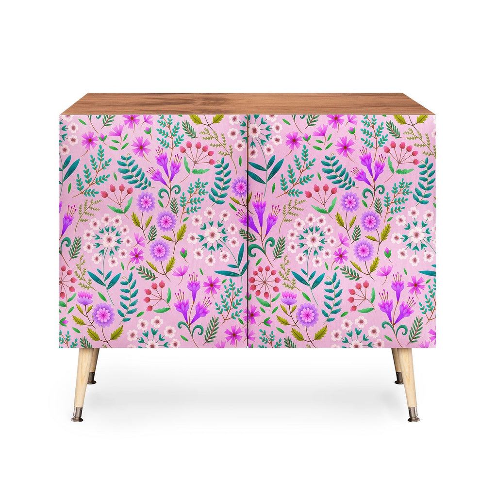 Pimlada Phuapradit Ditsy Purple Floral Half Drop Credenza