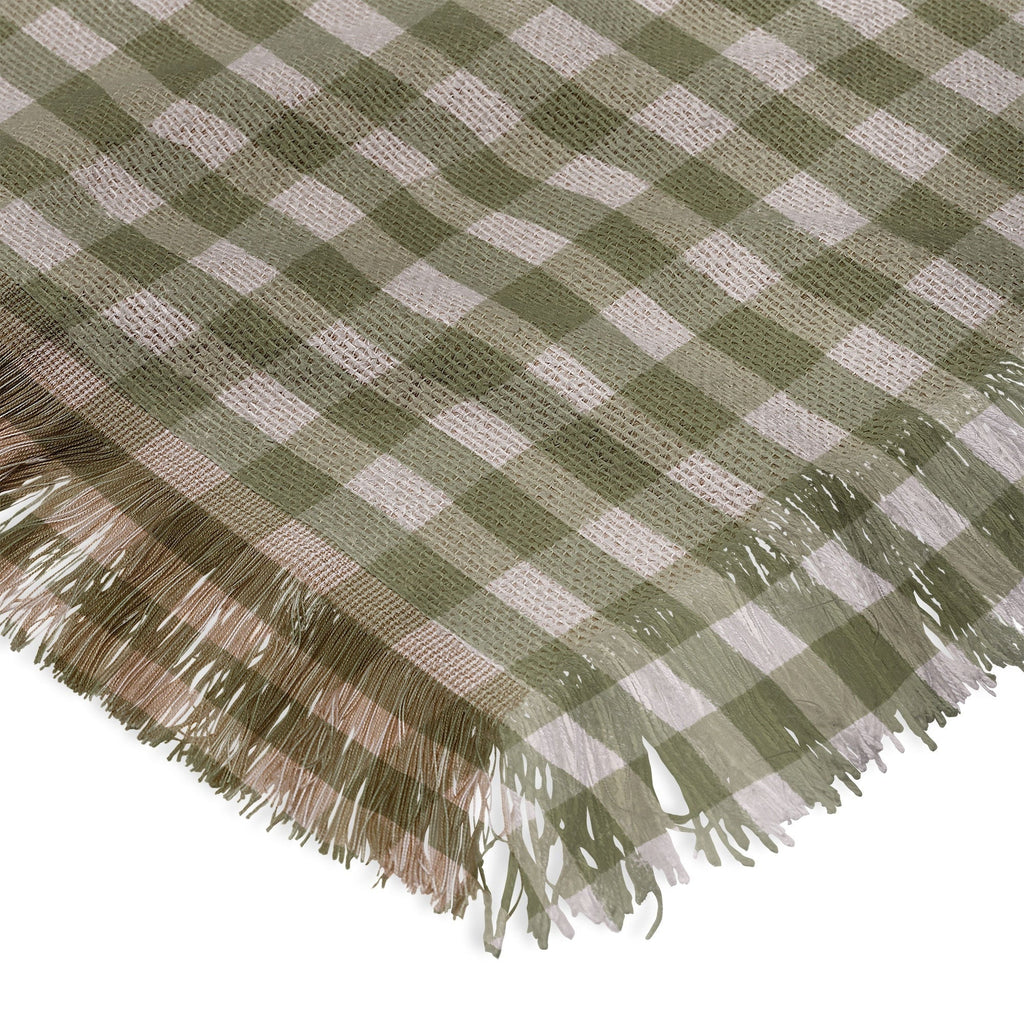 Menina Lisboa Rustic Green Plaid Throw Blanket