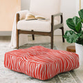 Avenie BR Red Zebra Stripe Floor Pillow Square