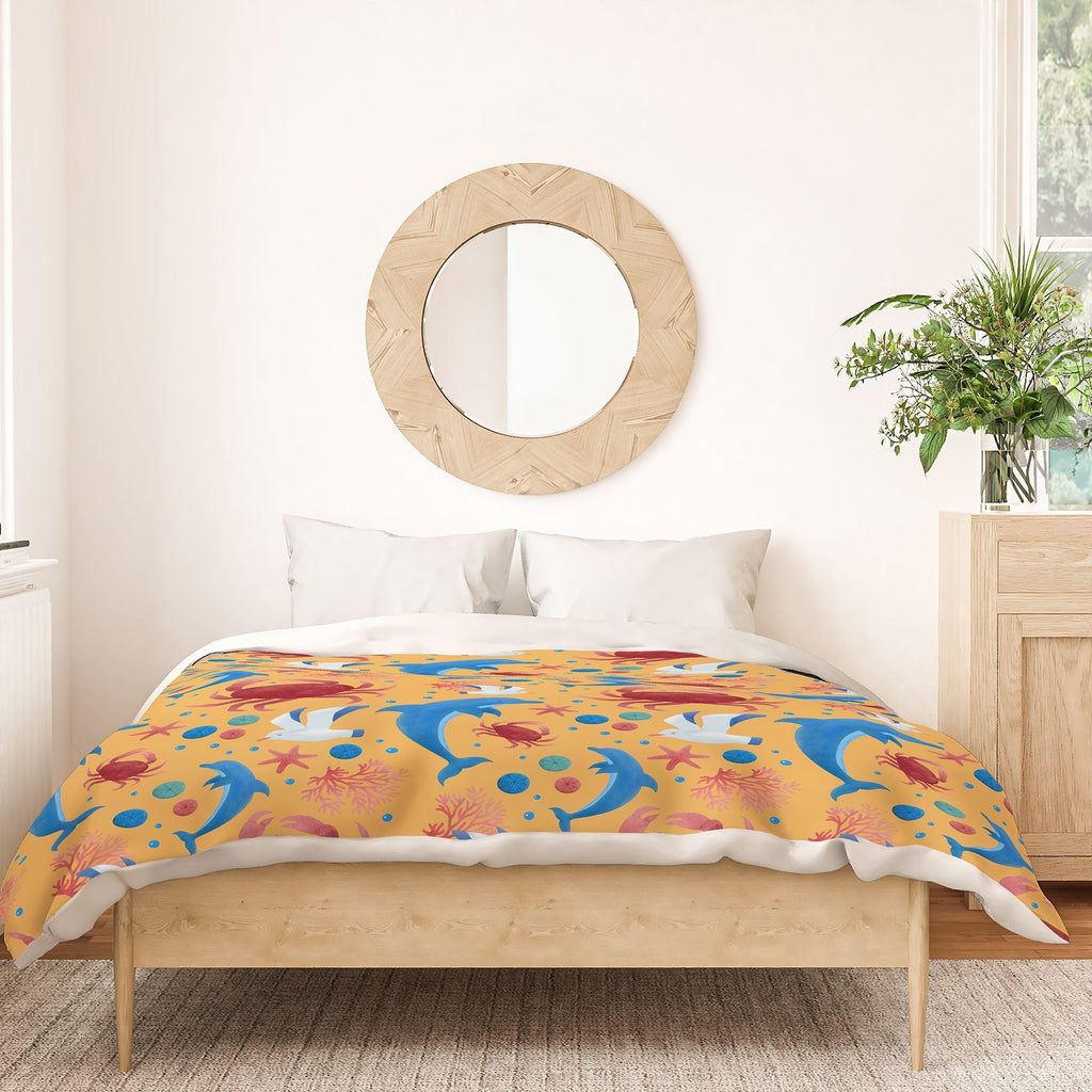 Seta Zakian Sailing Sealife yellow Duvet Cover