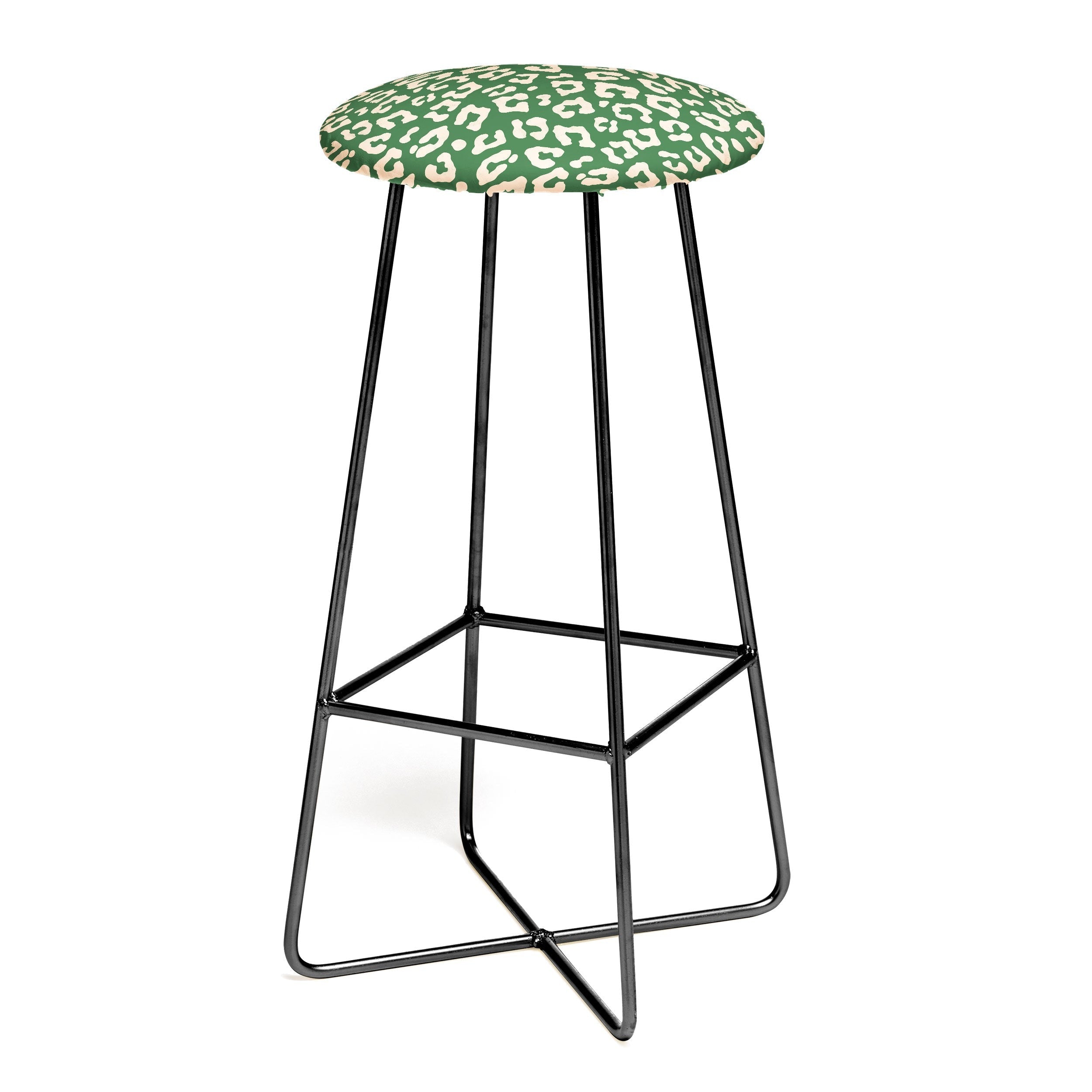 Avenie BR Cheetah Print In Green Bar Stool