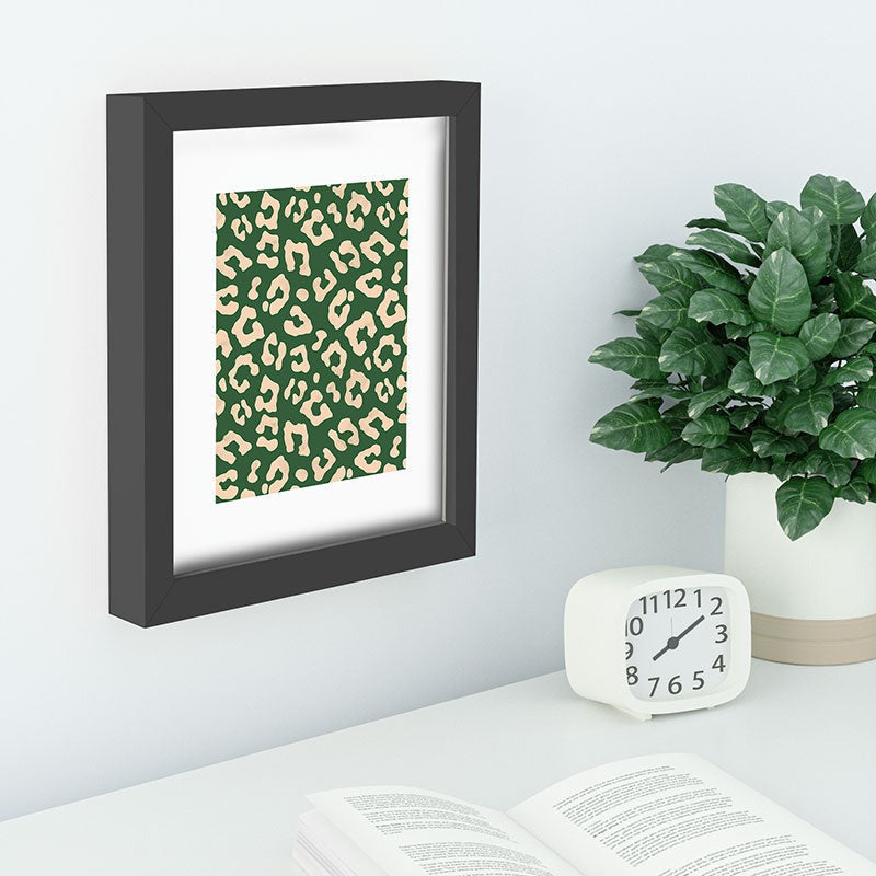 Avenie BR Cheetah Print In Green Recessed Framing Rectangle