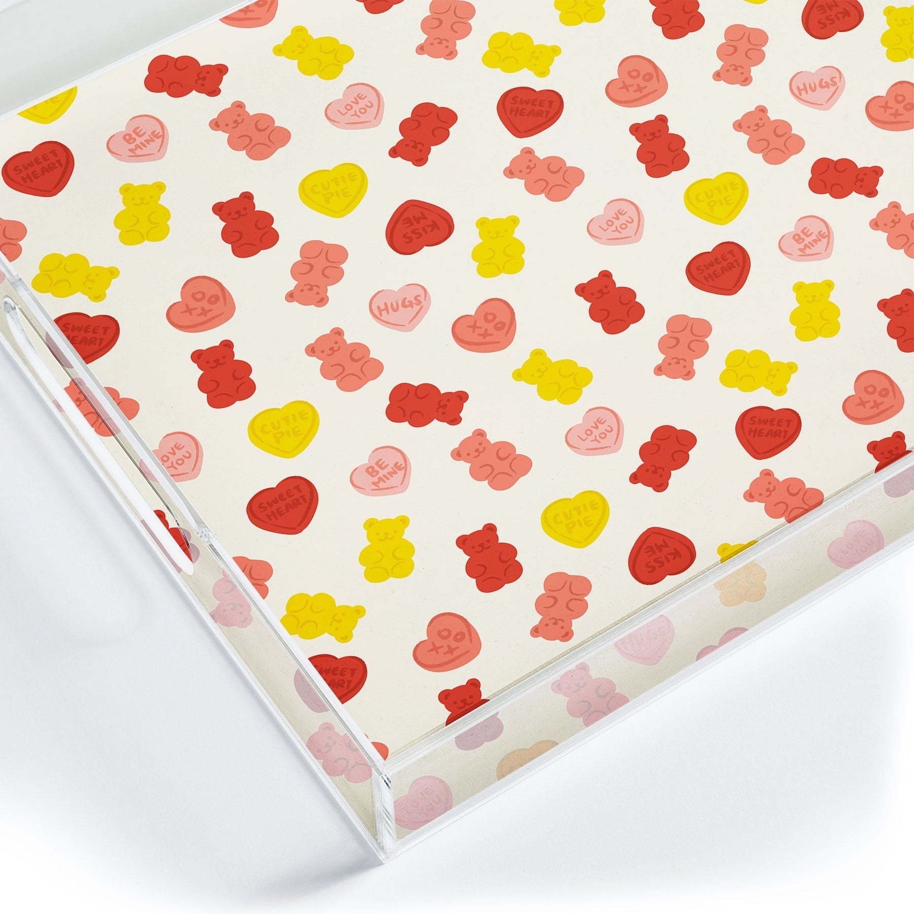 Design by Spark Gummy Bears and Candy Hearts Valentines Acrylic Tray