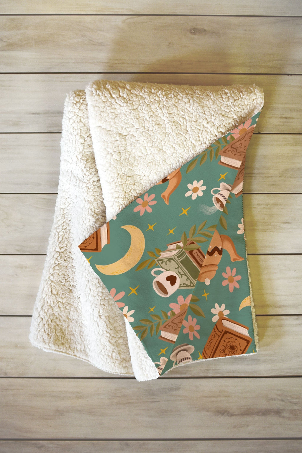 Avenie Moonlit Reading Nook I Fleece Throw Blanket