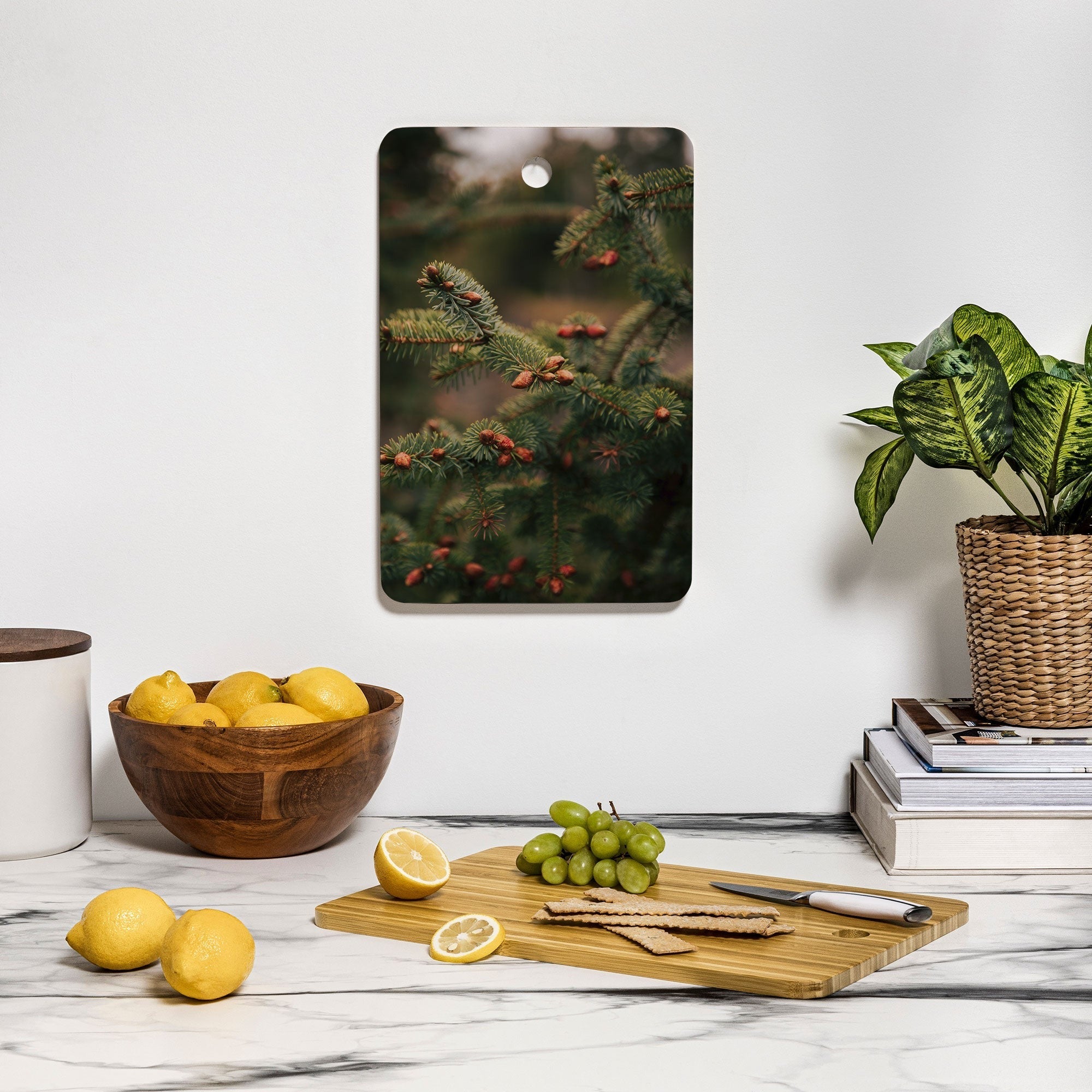 Hannah Kemp Spruce Tips Cutting Board Rectangle
