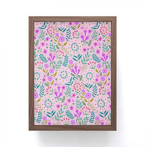 Pimlada Phuapradit Ditsy Purple Floral Half Drop Framed Mini Art Print